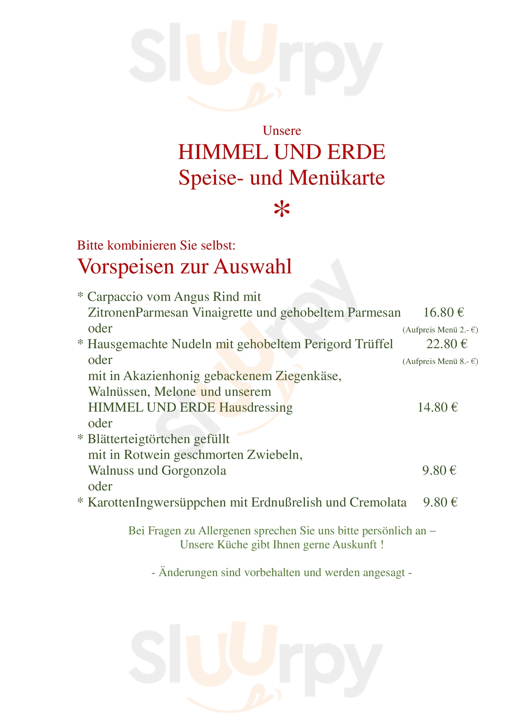 Restaurant Himmel Und Erde Limburg Menu - 1