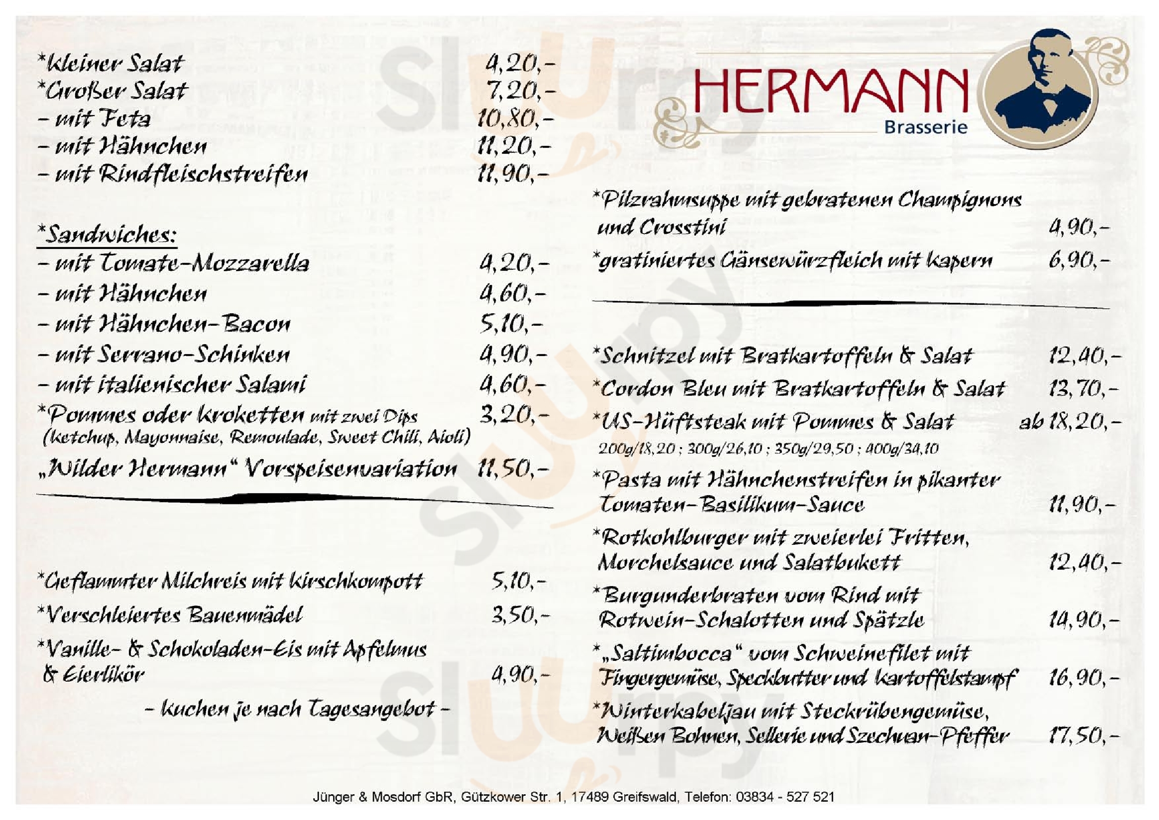 Brasserie Hermann Greifswald Menu - 1
