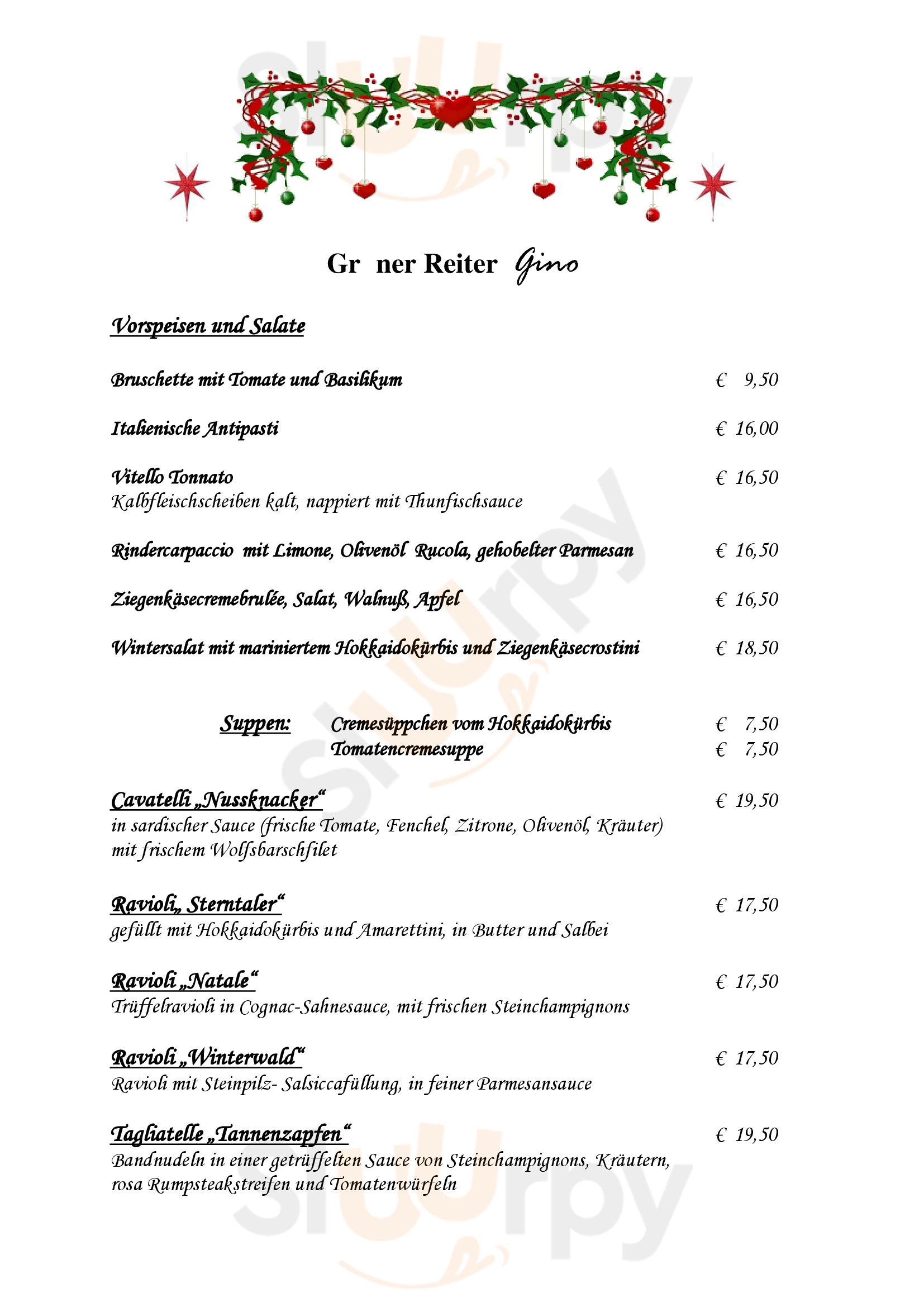 Der Gruner Reiter Hameln Menu - 1