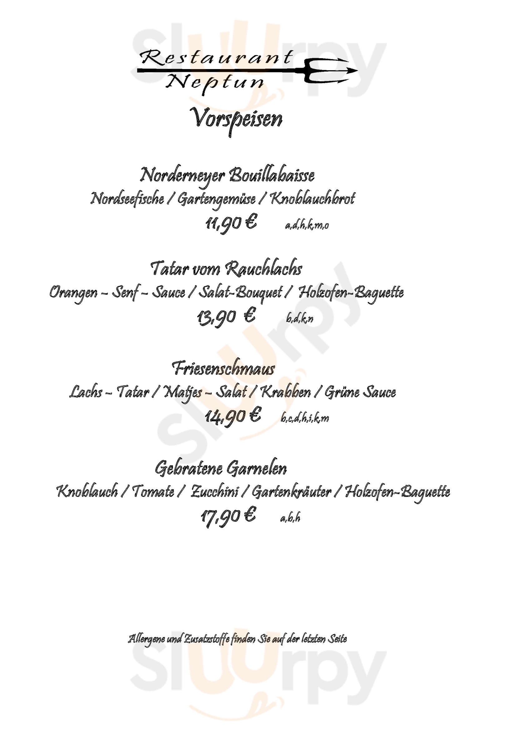 Neptun Norderney Menu - 1