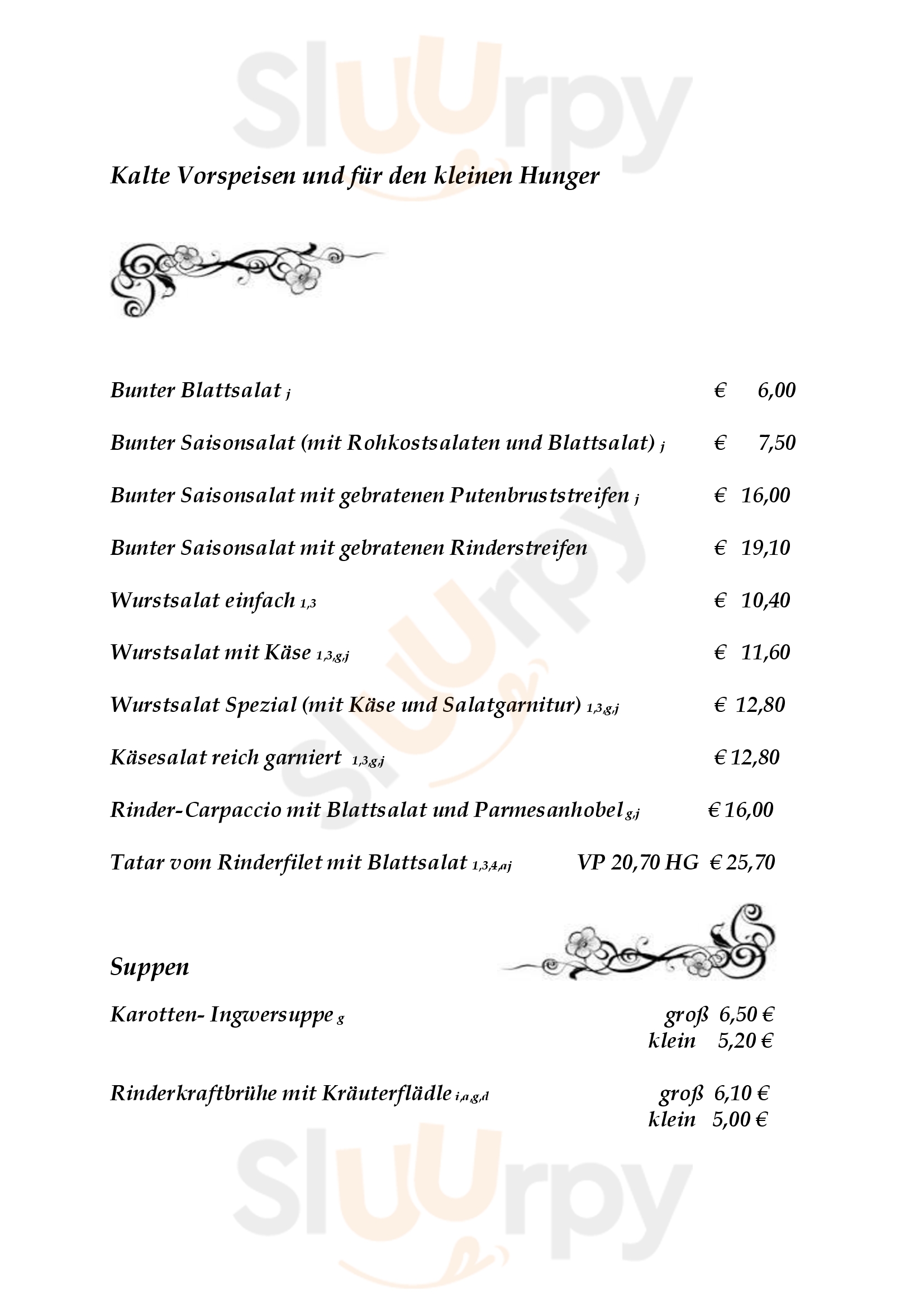 Restaurant Fritz Hotel Weil am Rhein Menu - 1