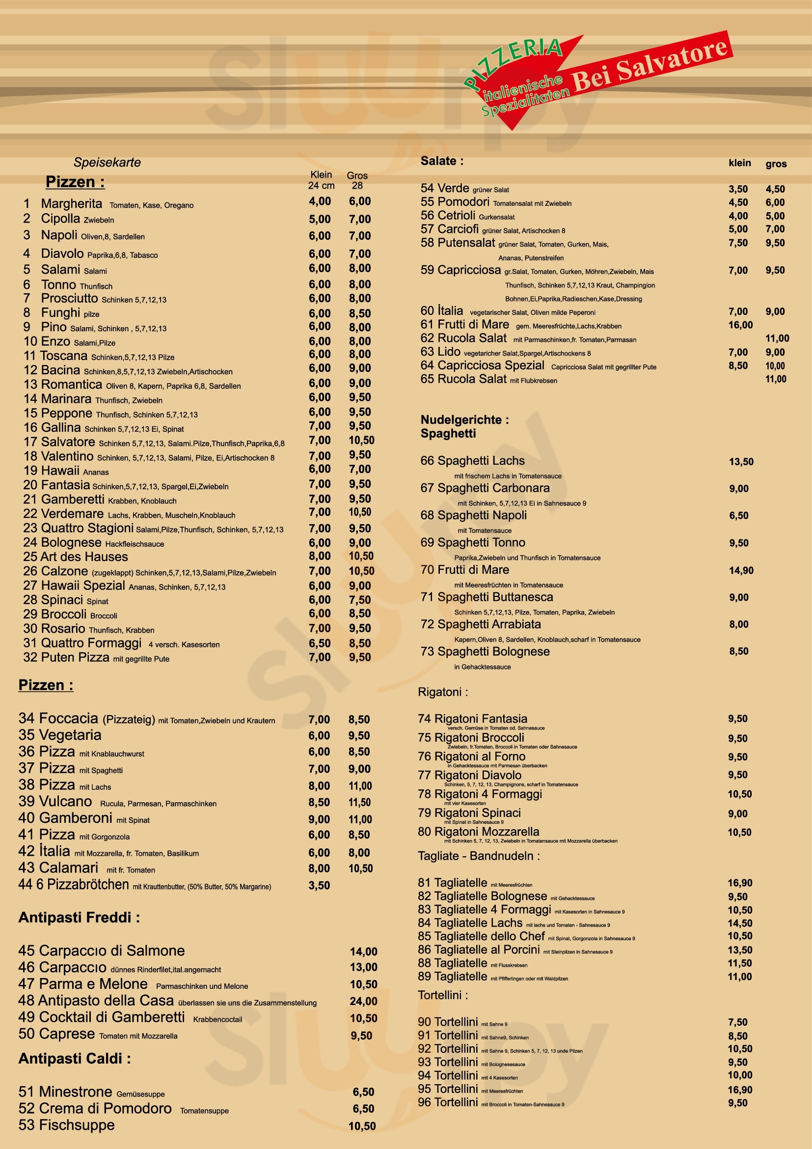 Pizzeria Bei Salvatore Hattingen Menu - 1