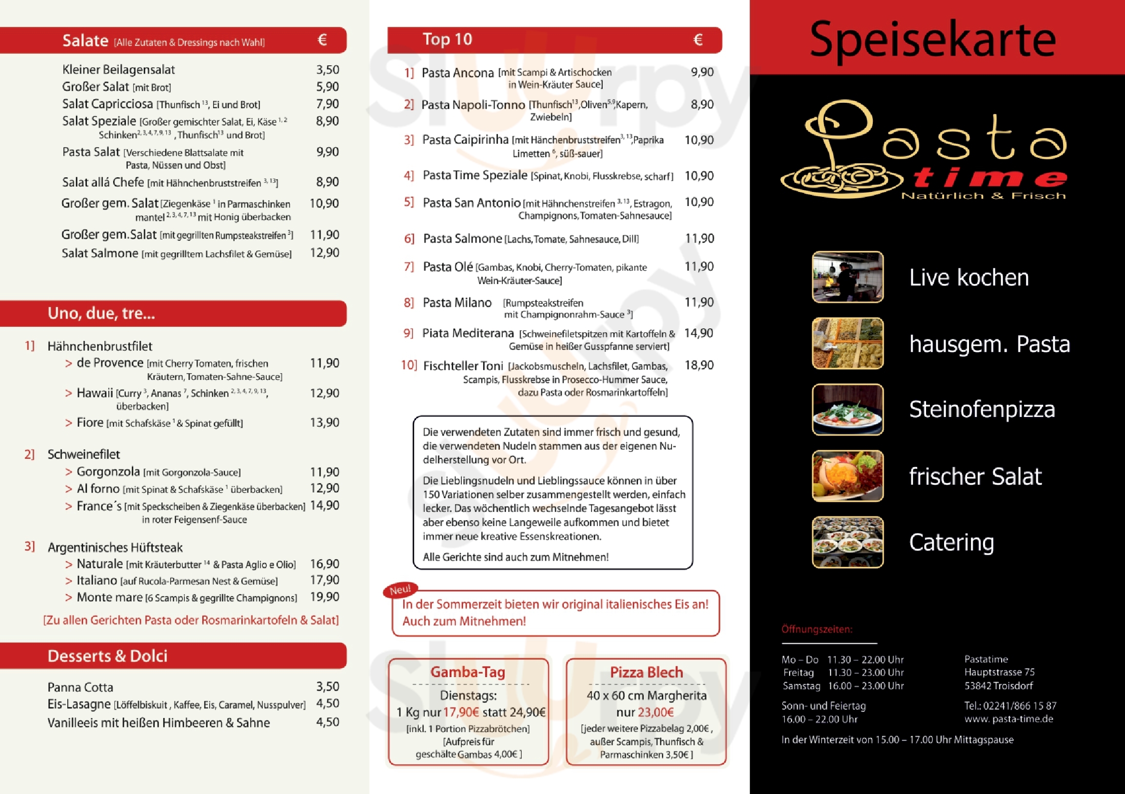 Pasta Time Troisdorf Menu - 1