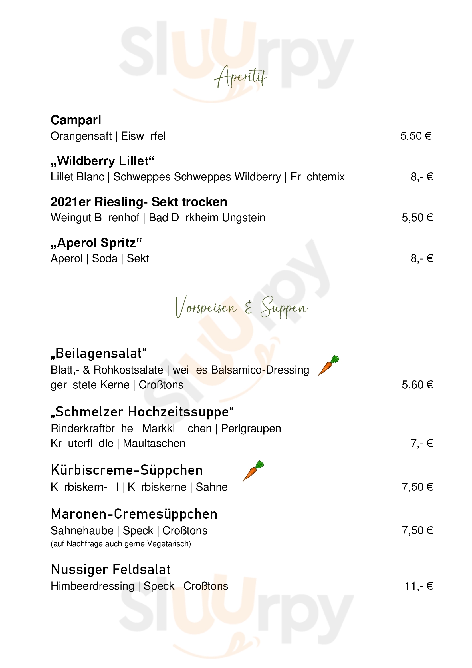 Waldgaststätte Alte Schmelz Bad Dürkheim Menu - 1