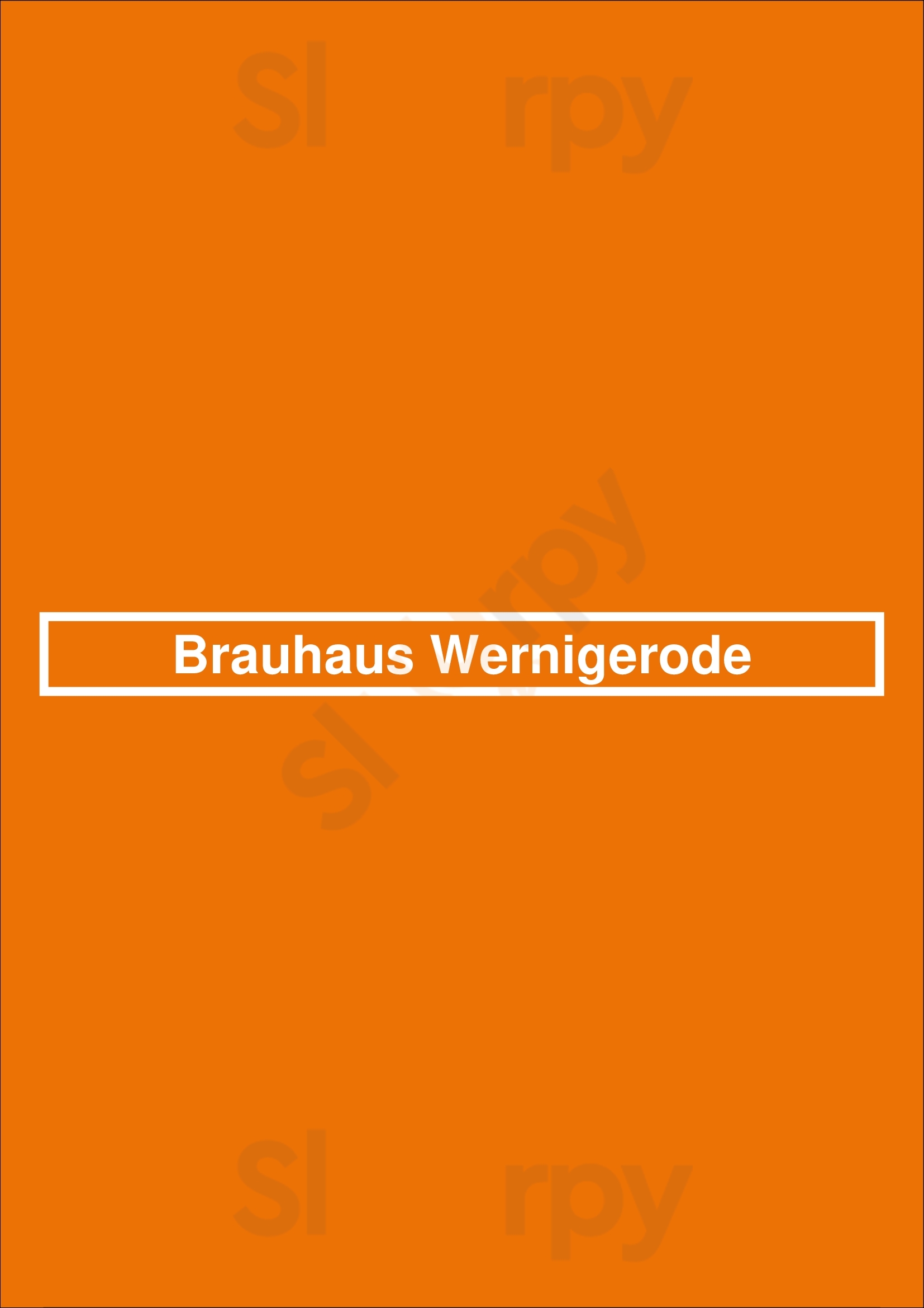 Brauhaus Wernigerode Wernigerode Menu - 1