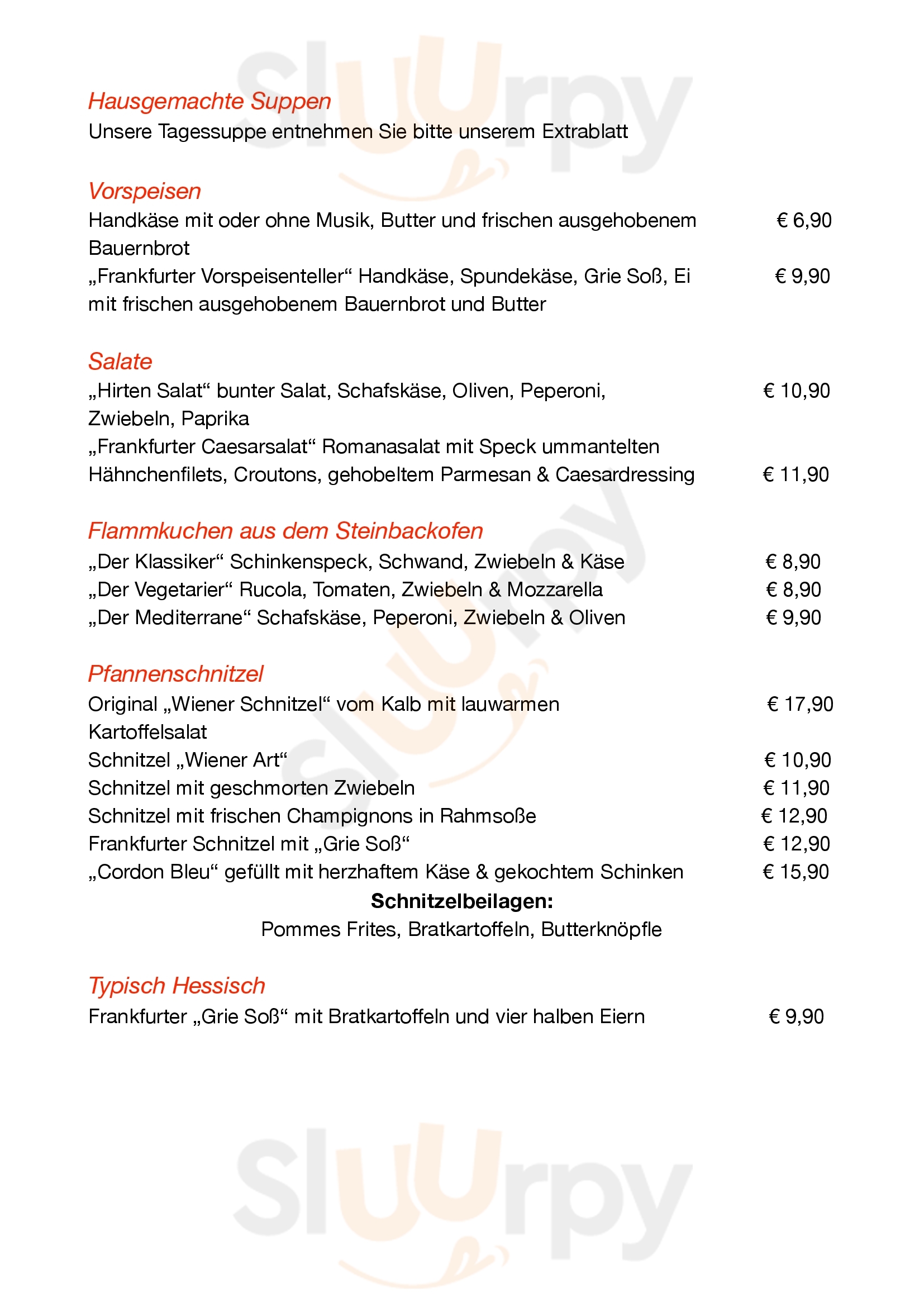 Ginnheimer Wirtshaus Frankfurt am Main Menu - 1