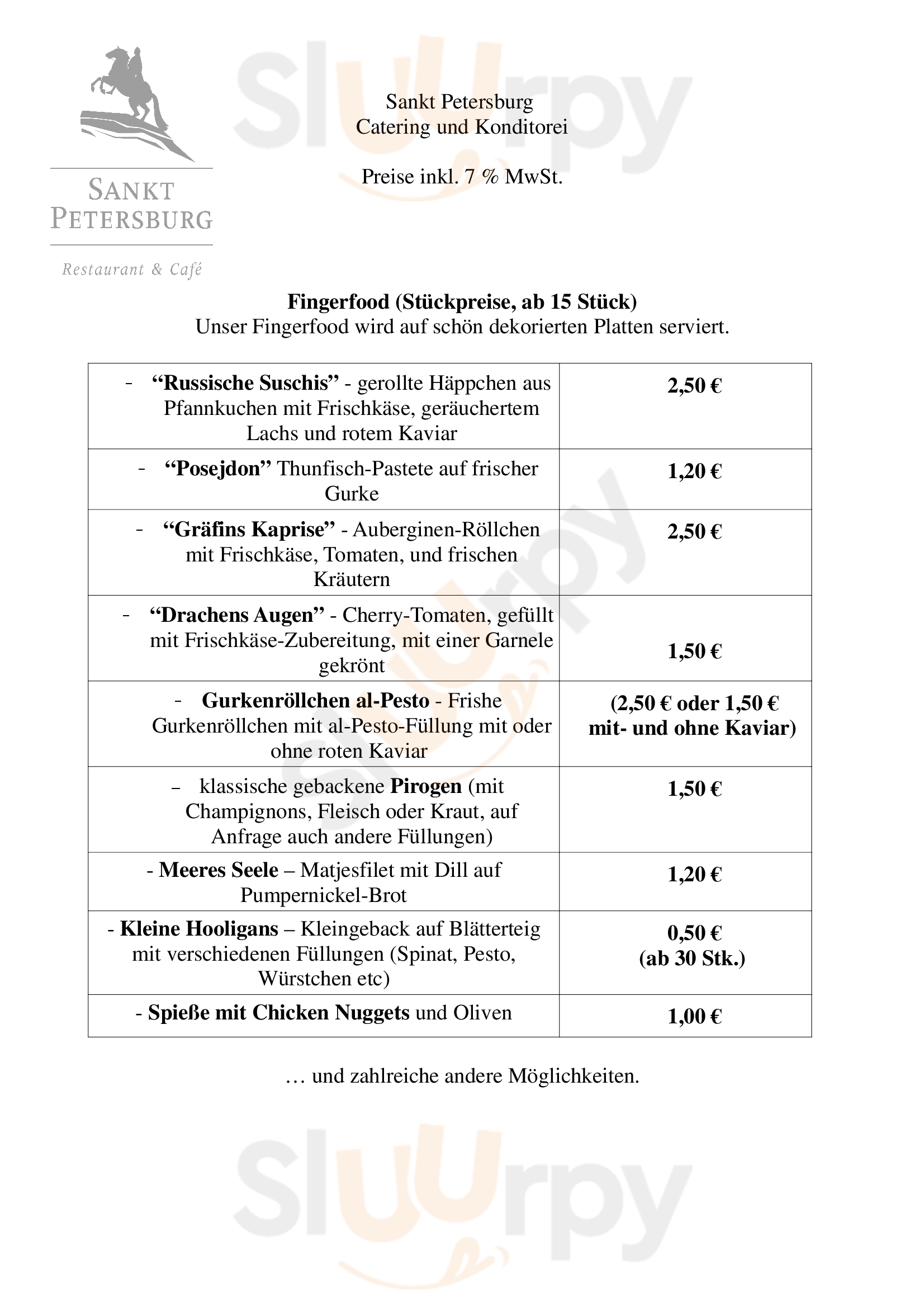 Restaurant - Cafe Sankt Petersburg Köln Menu - 1