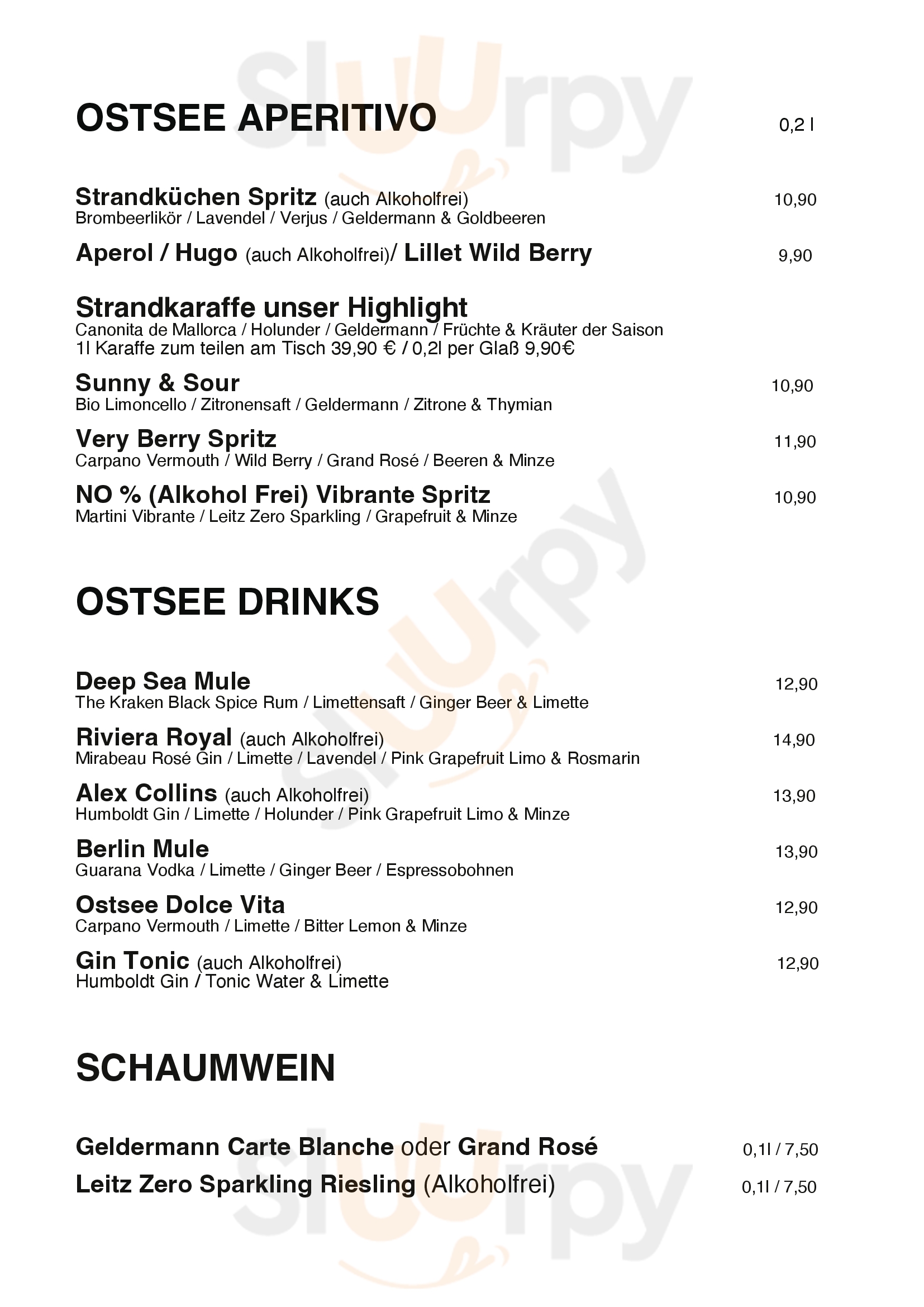 Strandküche Timmendorfer Strand Menu - 1