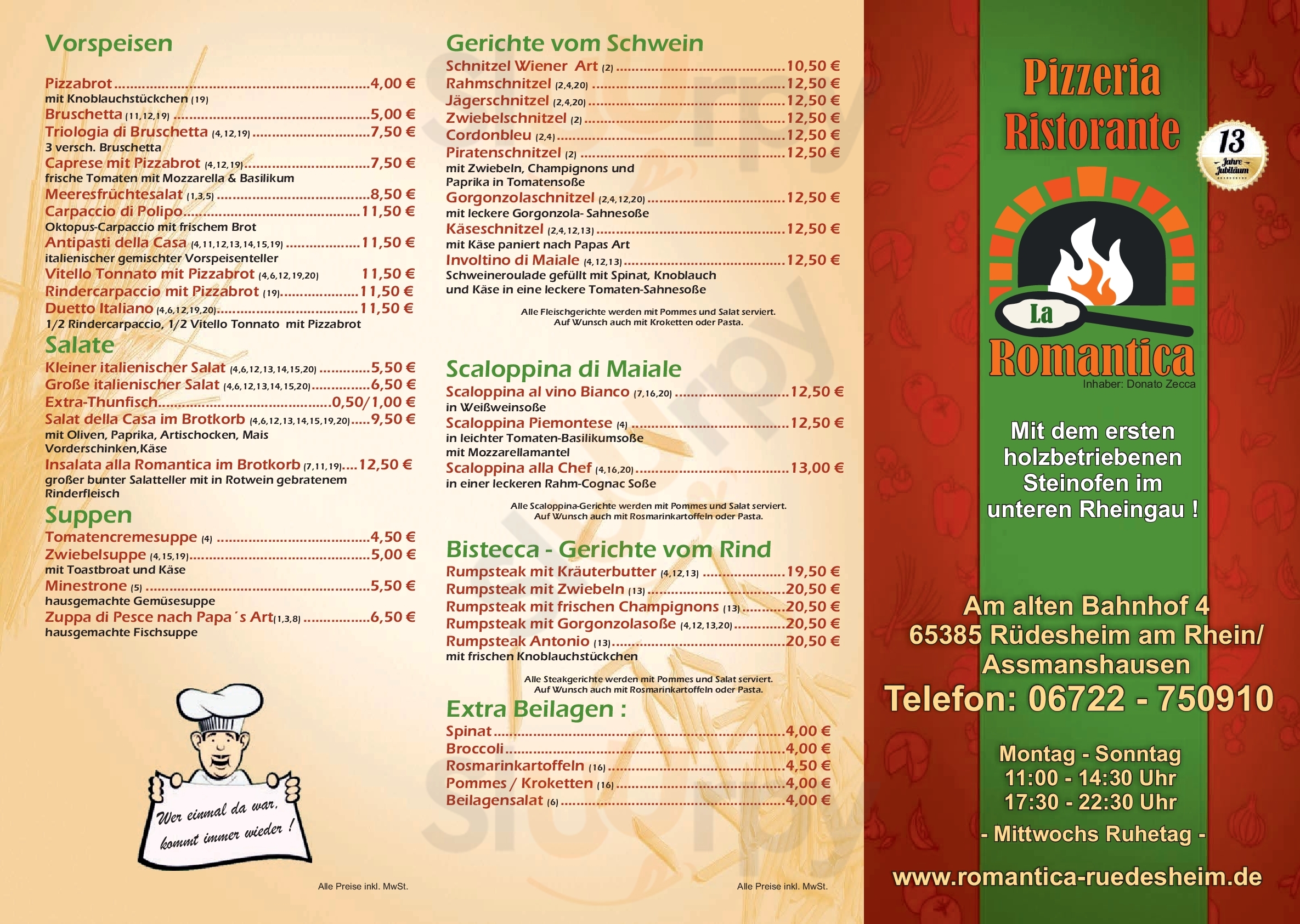 Ristorante Pizzeria La Romantica Rüdesheim am Rhein Menu - 1