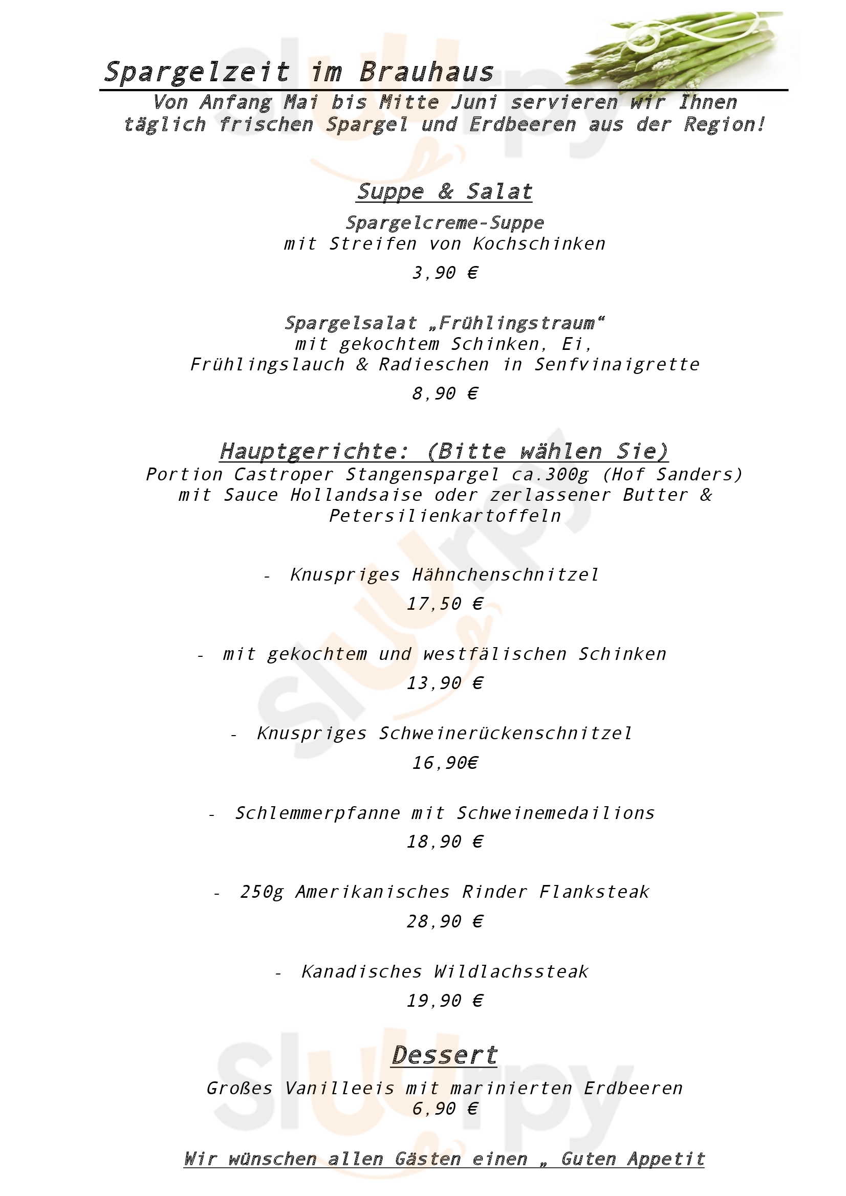 Brauhaus Rütershoff Castrop-Rauxel Menu - 1