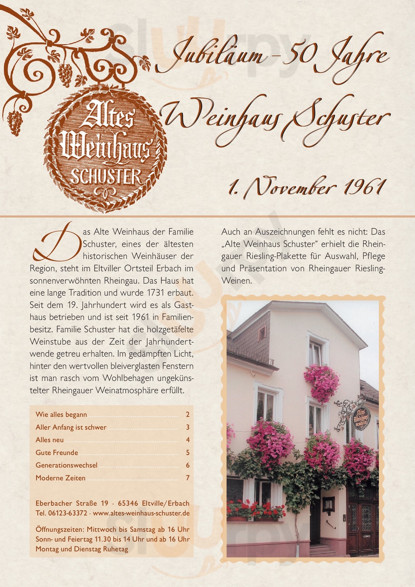 Weinhaus Schuster Eltville am Rhein Menu - 1