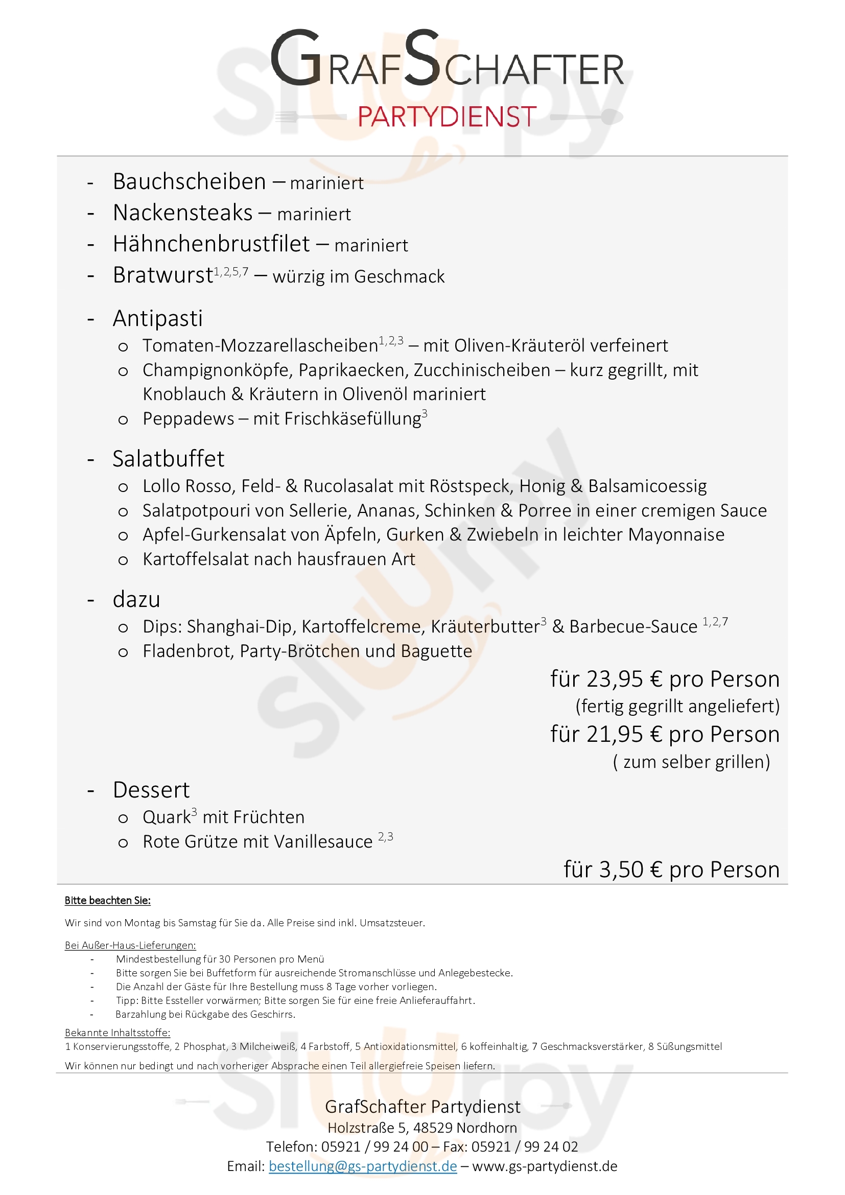 Gs Gaststätten-service Nordhorn Menu - 1