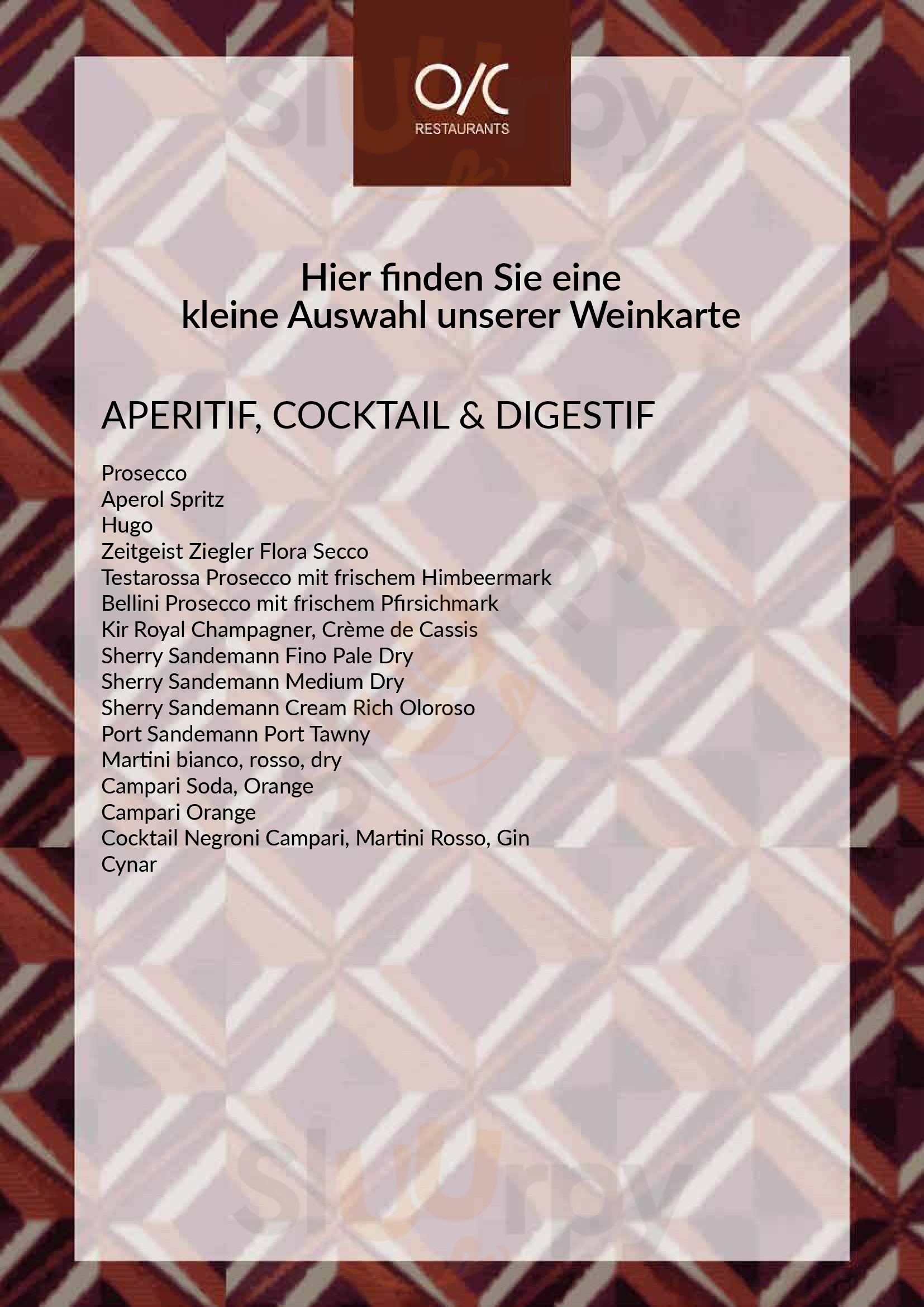 Restaurant O / C Operncafé Frankfurt am Main Menu - 1