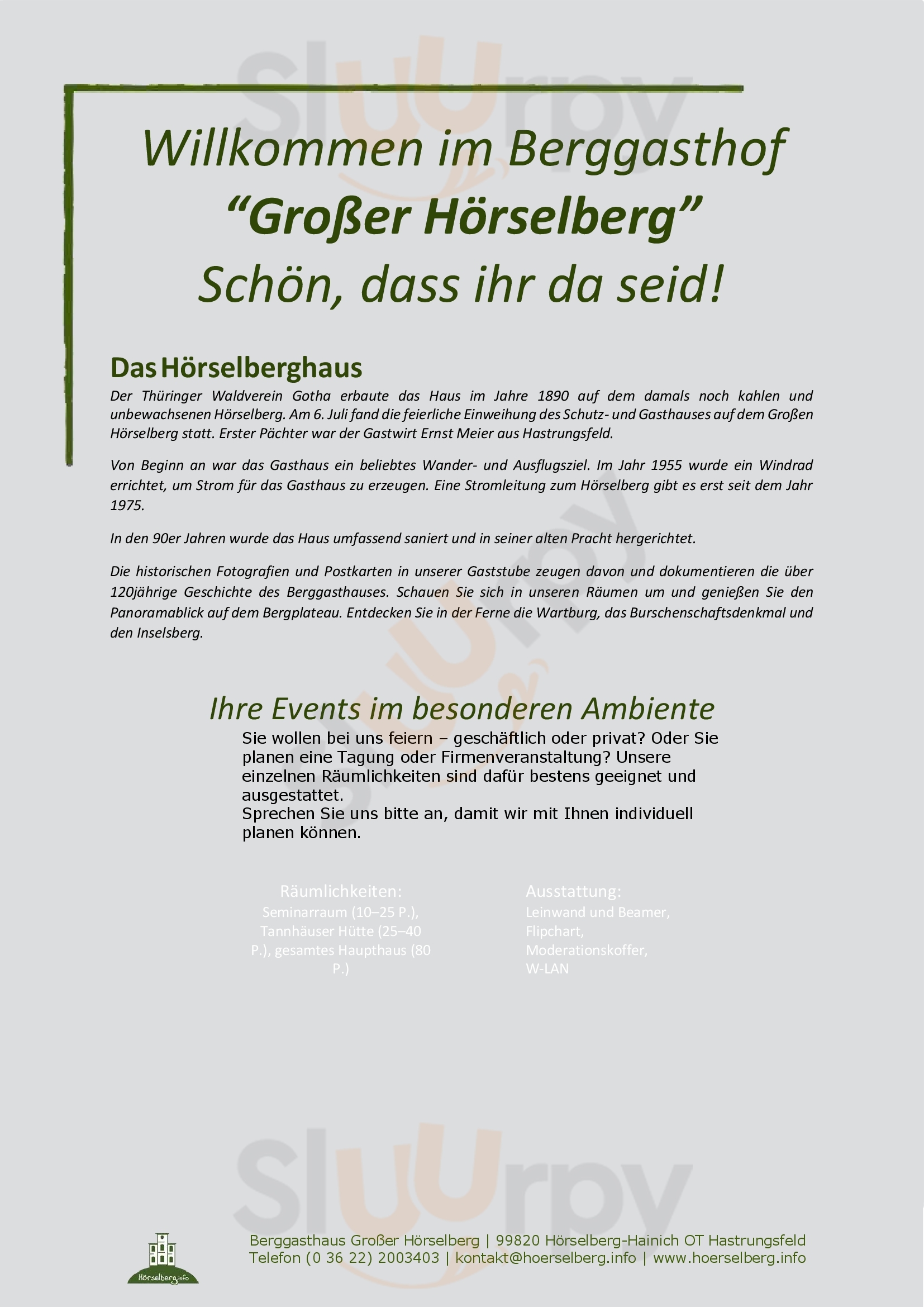 Grosser Horselberg Eisenach Menu - 1