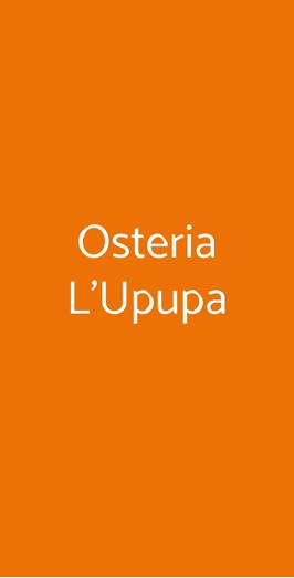 Osteria L'upupa, San Miniato