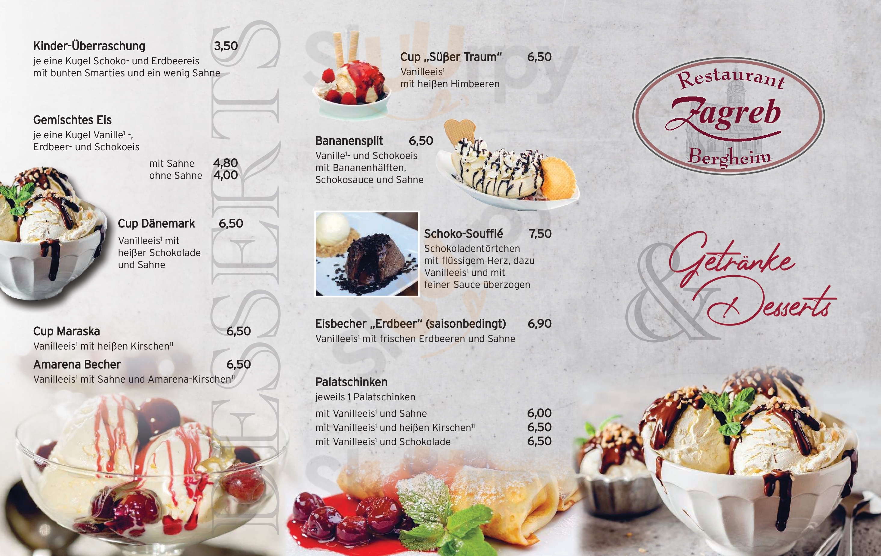 Restaurant Zagreb E.k. Bergheim Menu - 1