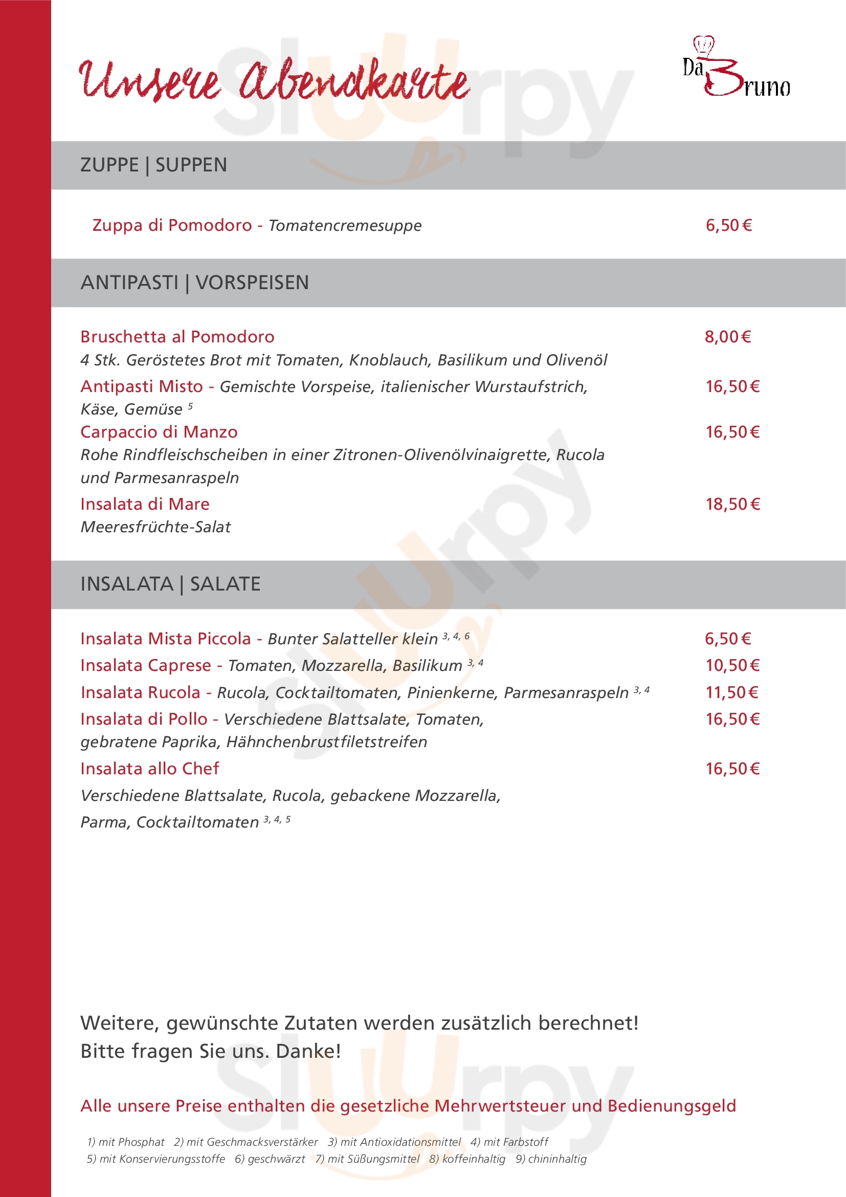 Da Bruno Rottweil Menu - 1