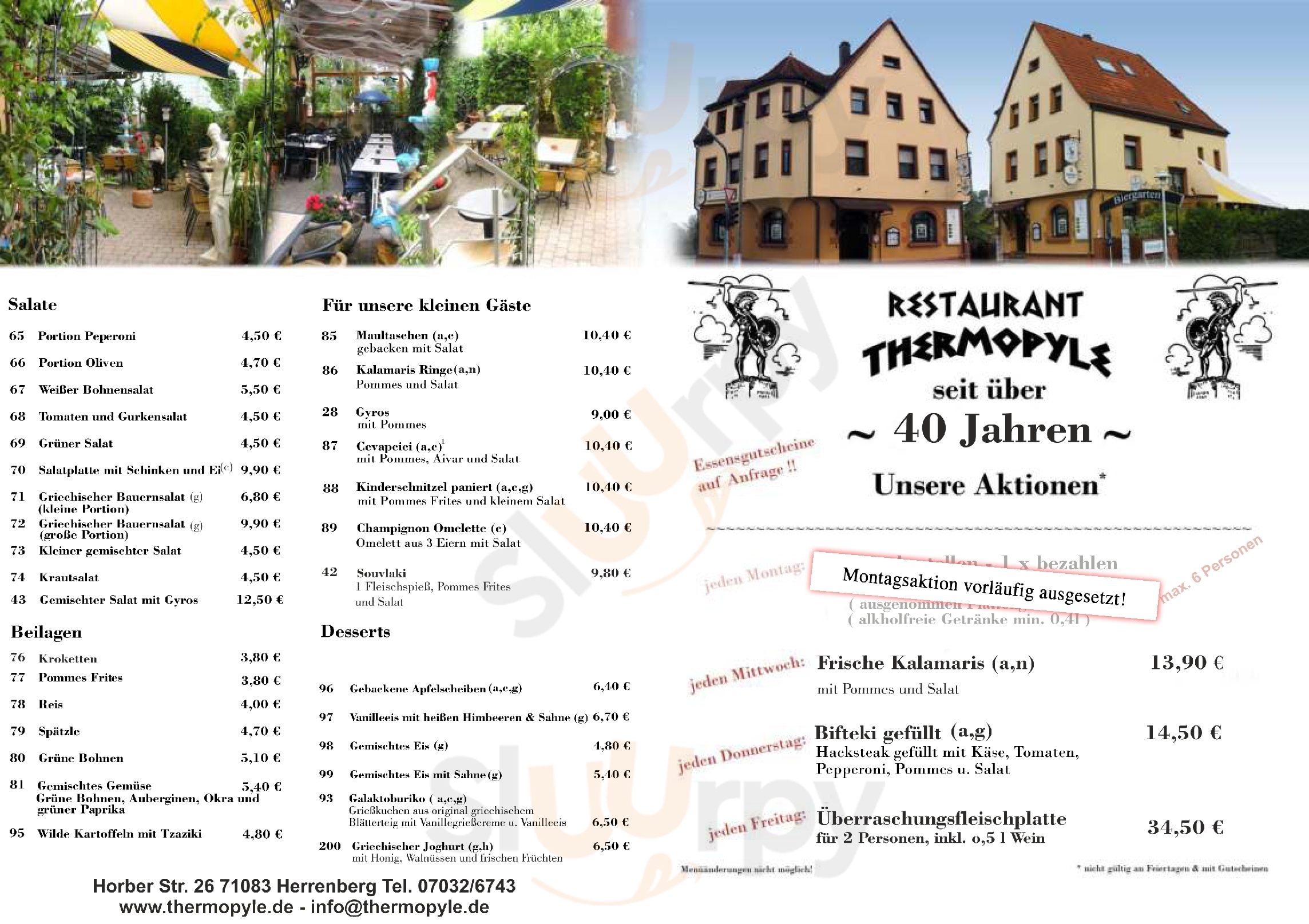 Restaurant Thermopylae Herrenberg Menu - 1