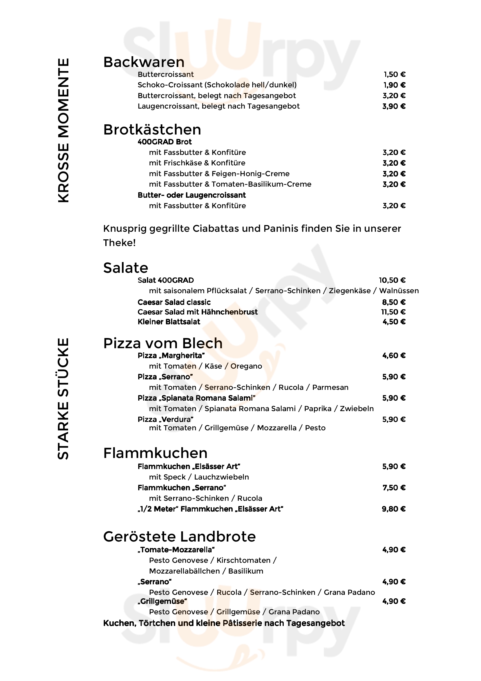 Bistro 400grad Düsseldorf Menu - 1