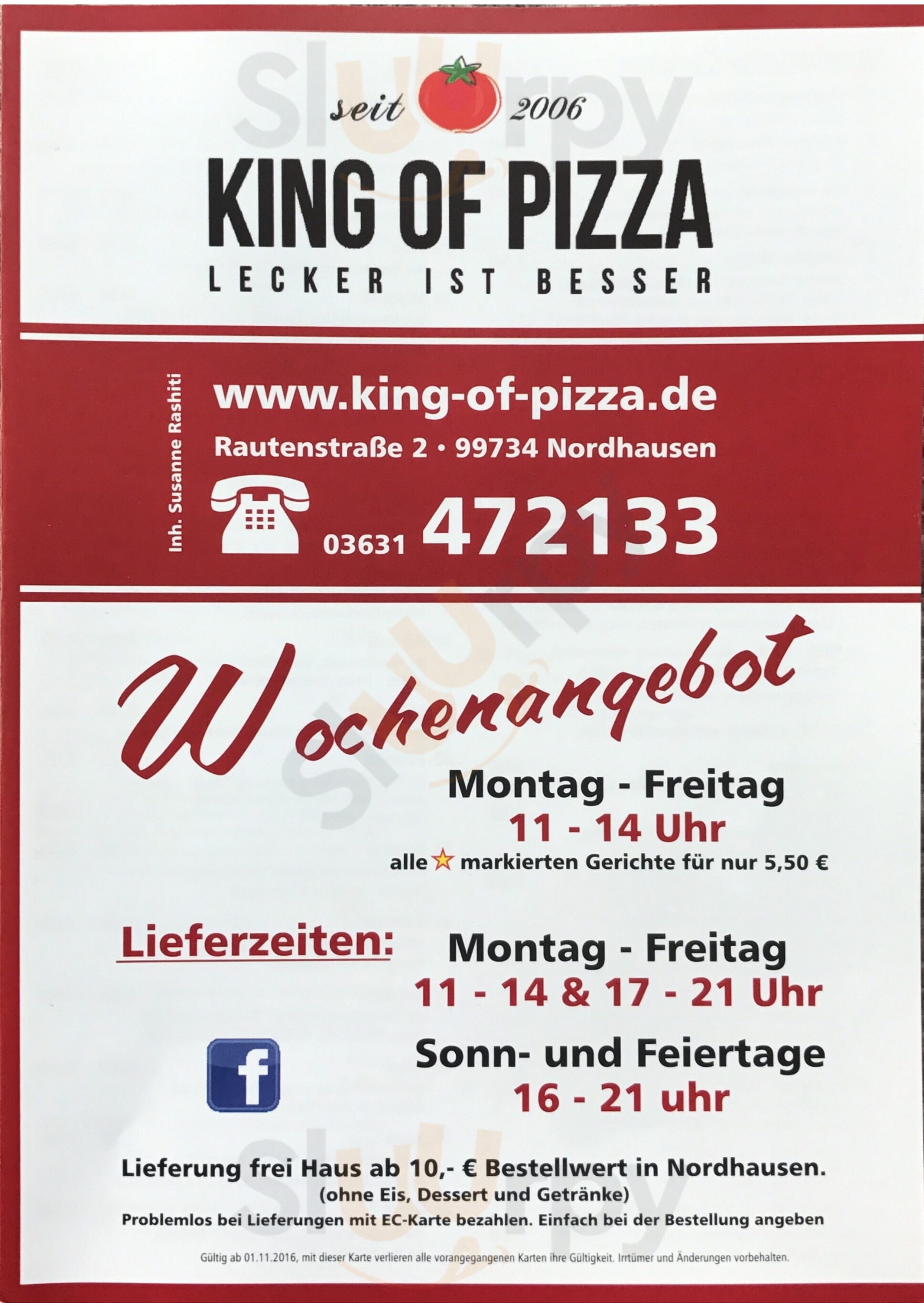 King Of Pizza Nordhausen Menu - 1