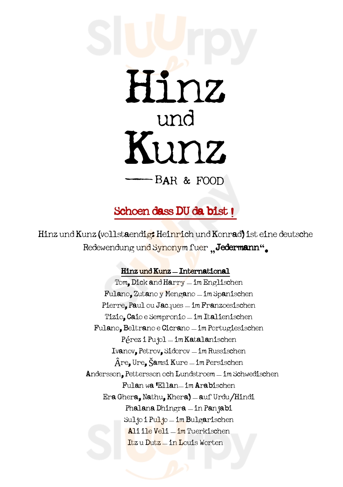 Hinz Und Kunz Herrenberg Menu - 1