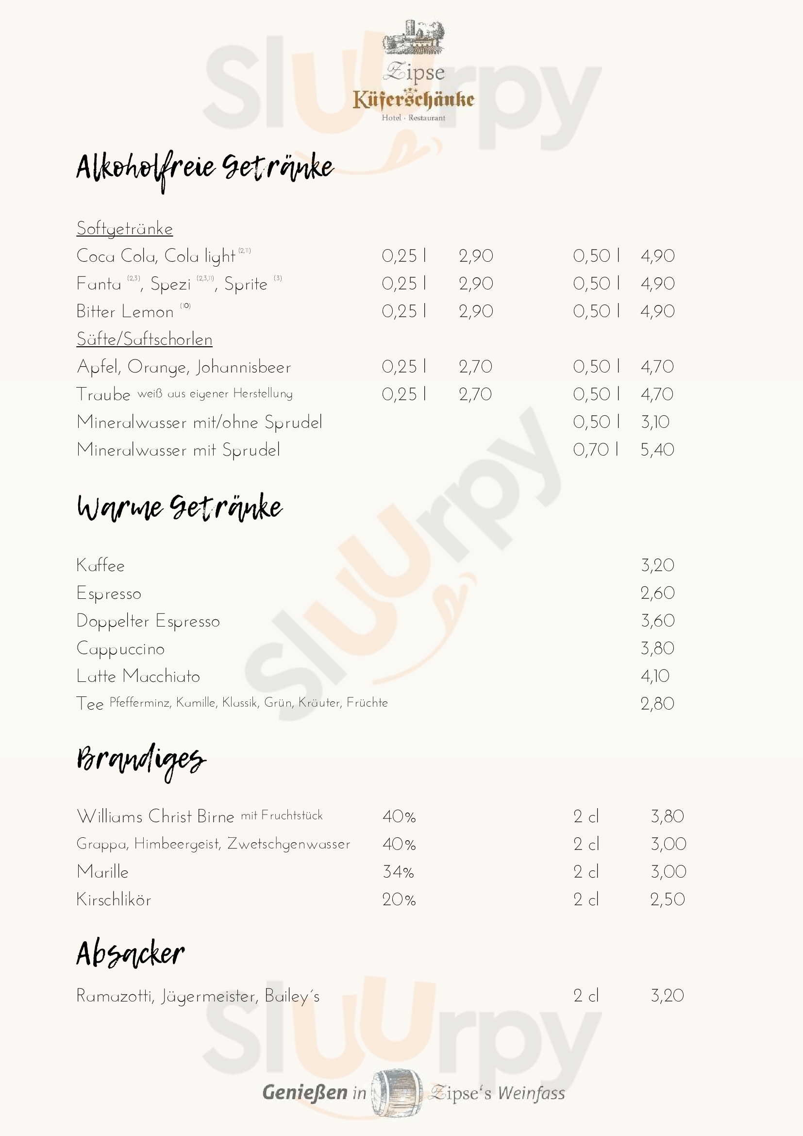 Küferschänke Sinsheim Menu - 1