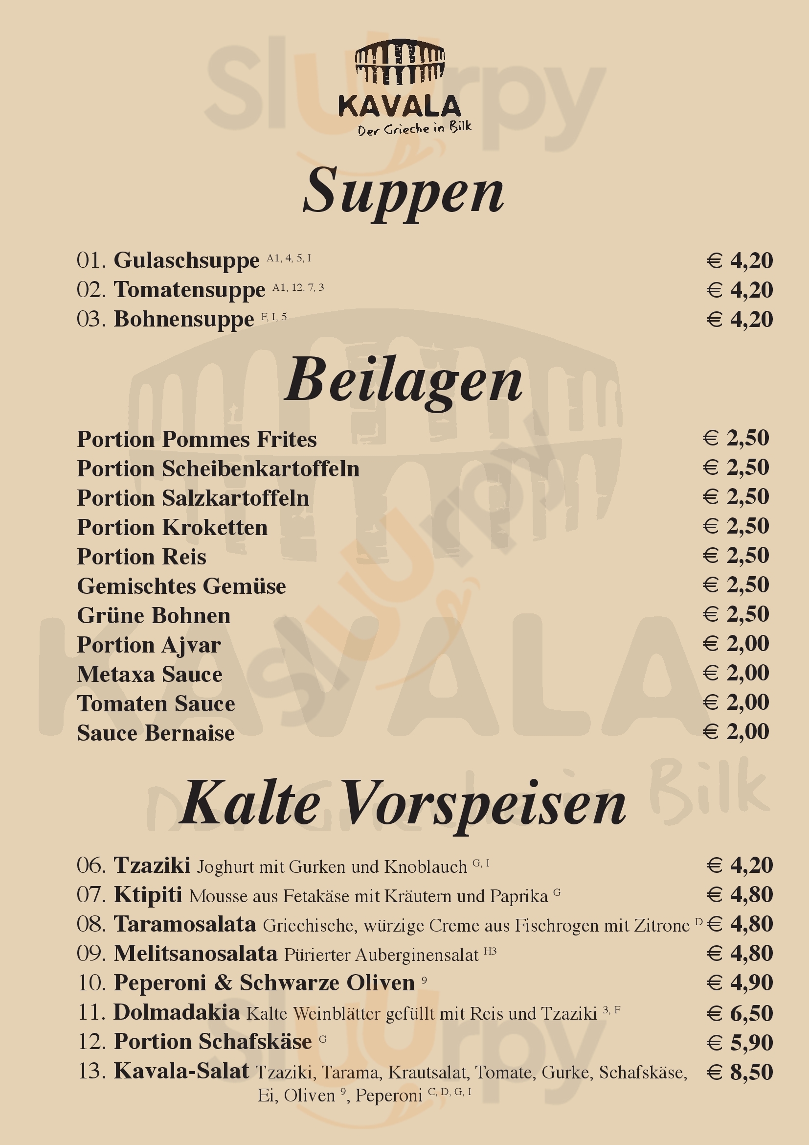 Kavala Der Grieche In Bilk Düsseldorf Menu - 1