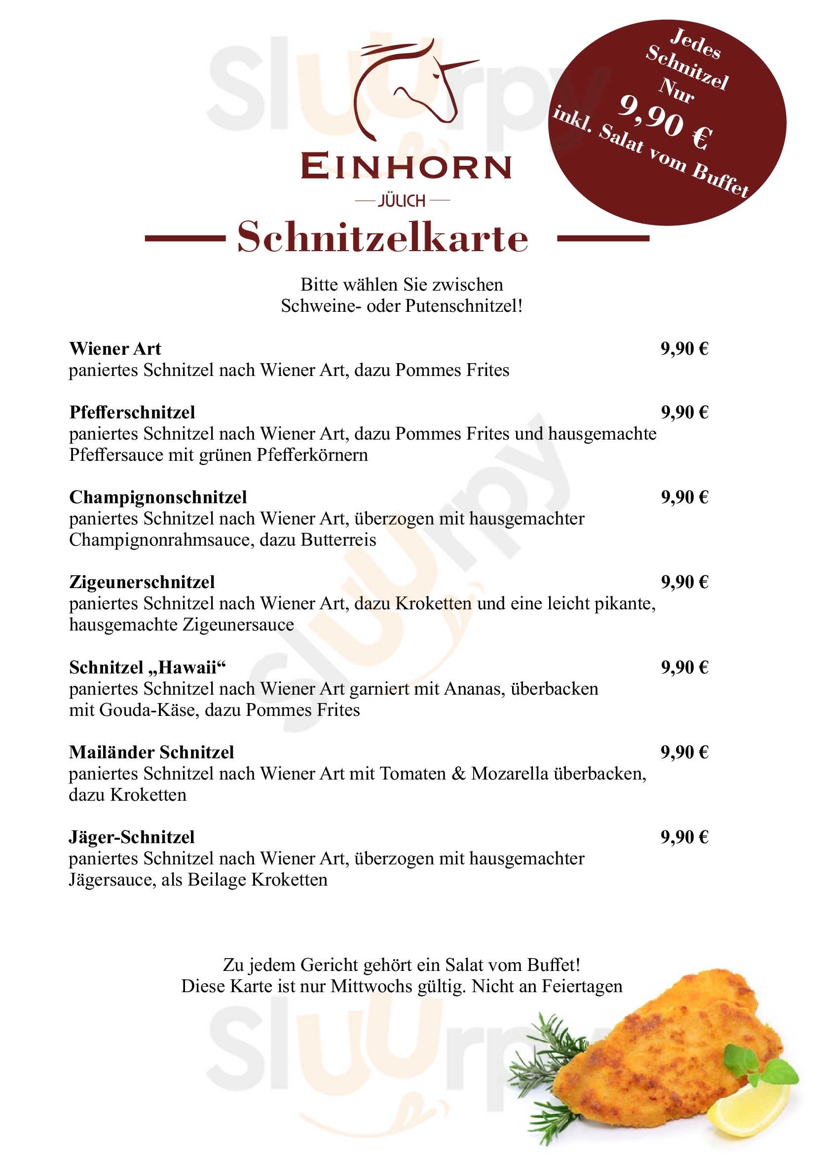 Einhorn Restaurant & Bar Jülich Menu - 1