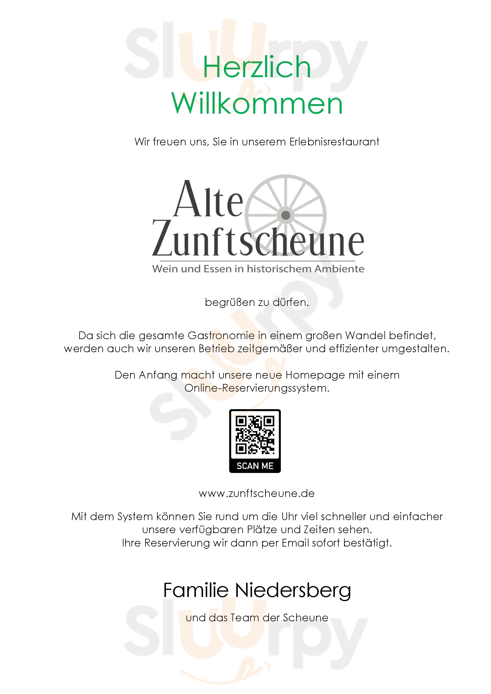 Alte Zunftscheune Traben-Trarbach Menu - 1