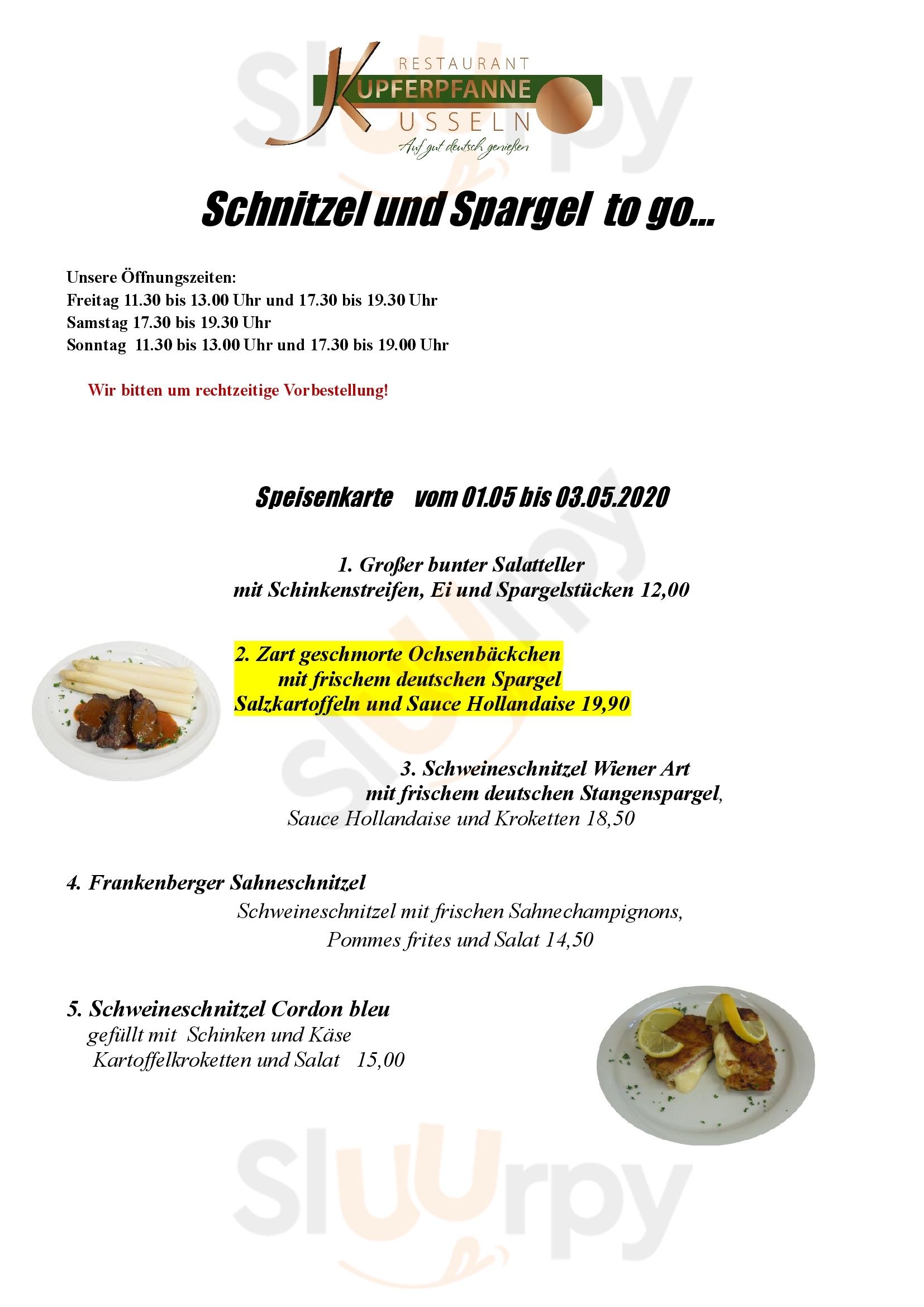 Restaurant Kupferpfanne Usseln Willingen Menu - 1