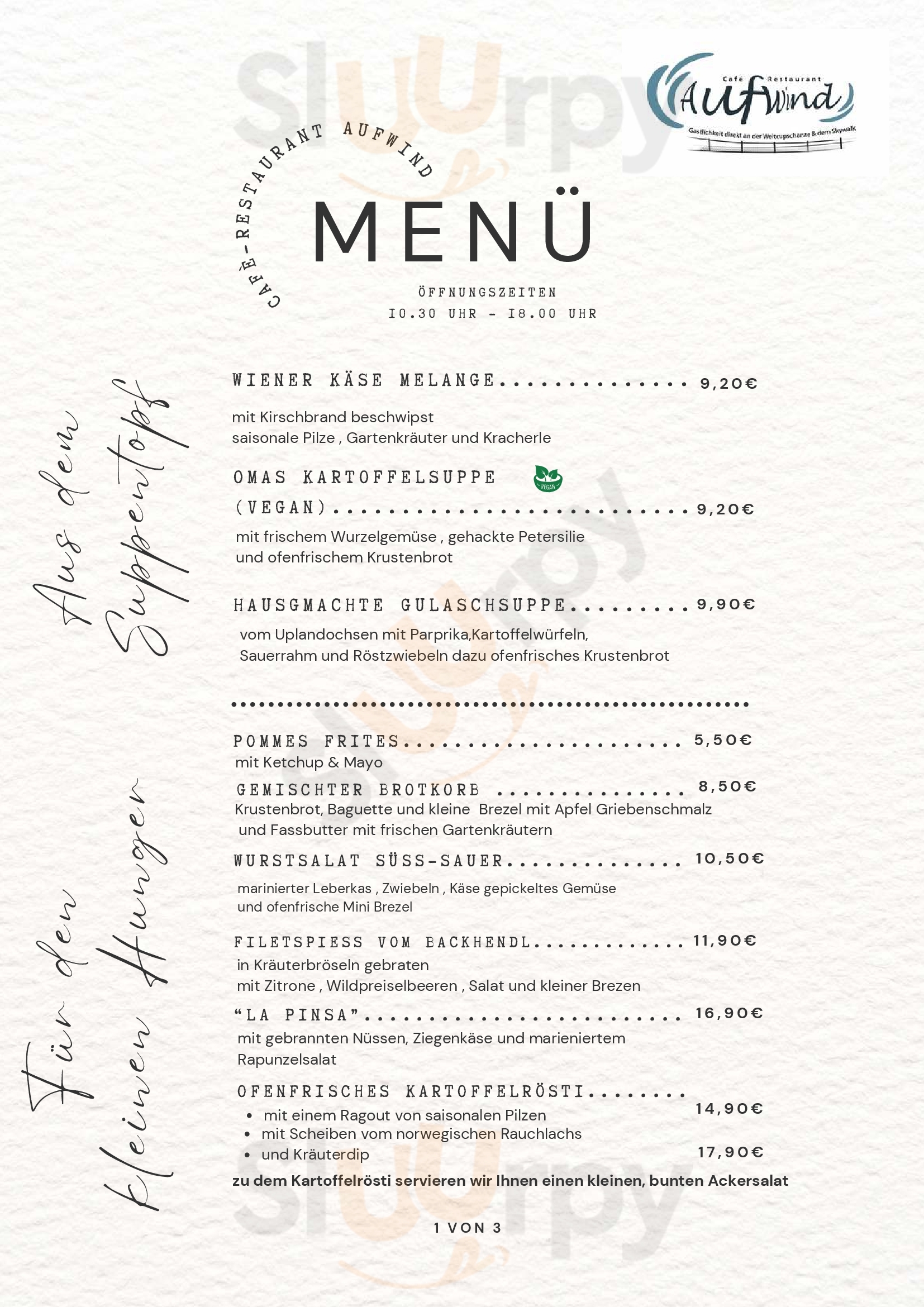 Café Restaurant Aufwind Willingen Menu - 1