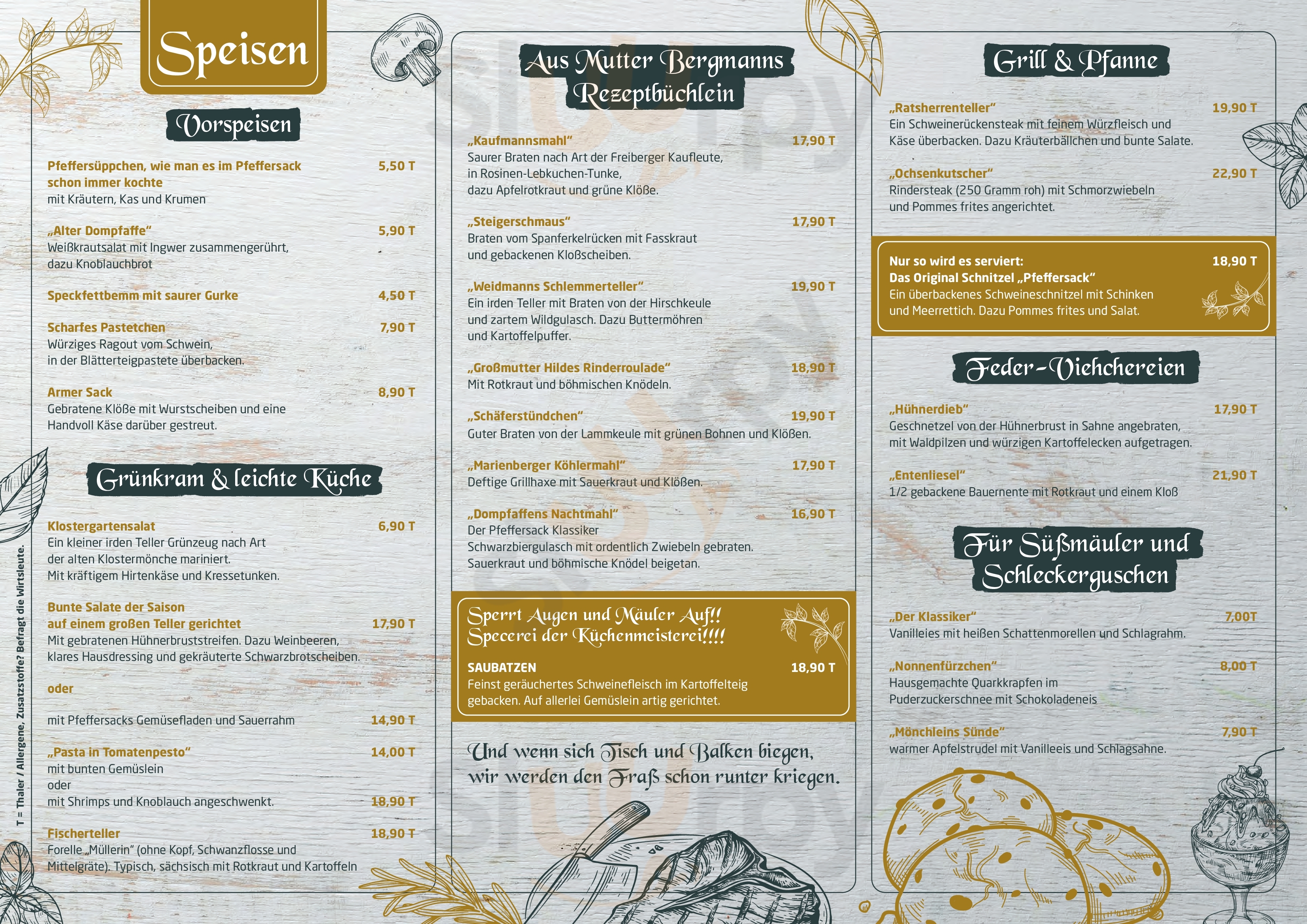 Pfeffersack Freiberg Menu - 1