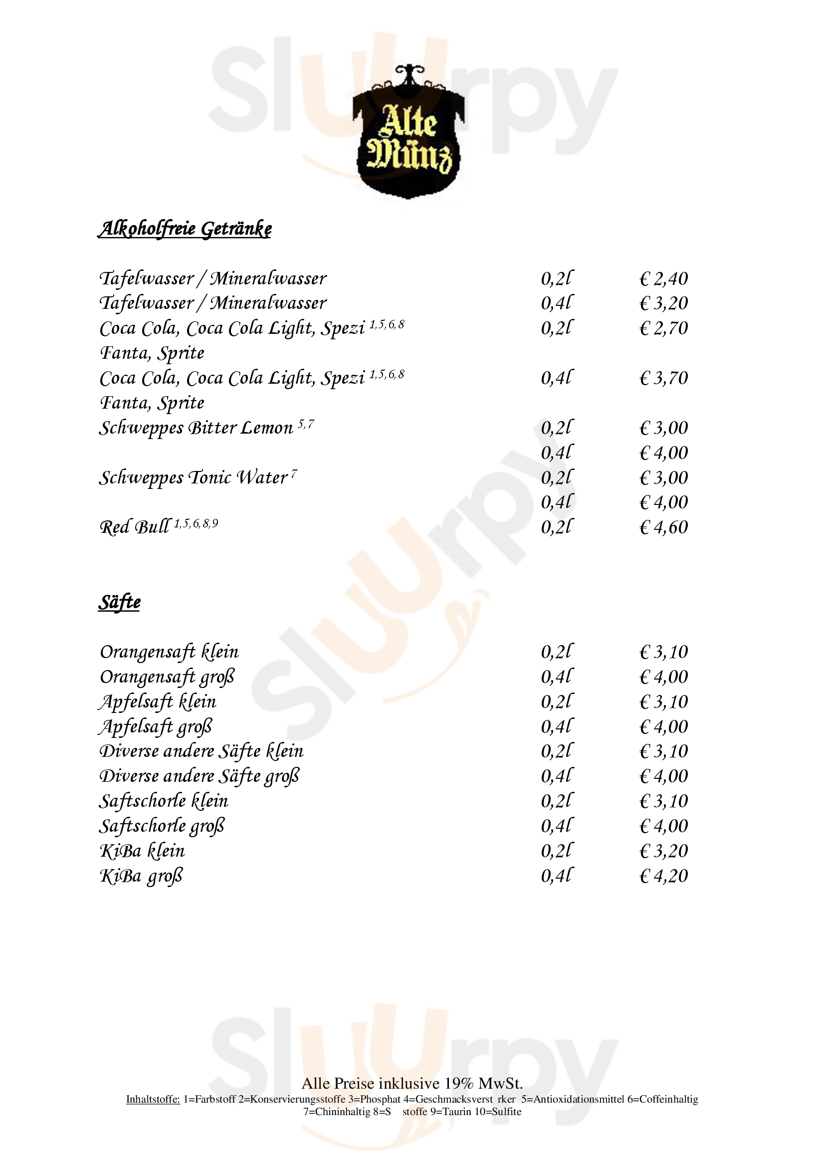 Alte Munz Müllheim Menu - 1