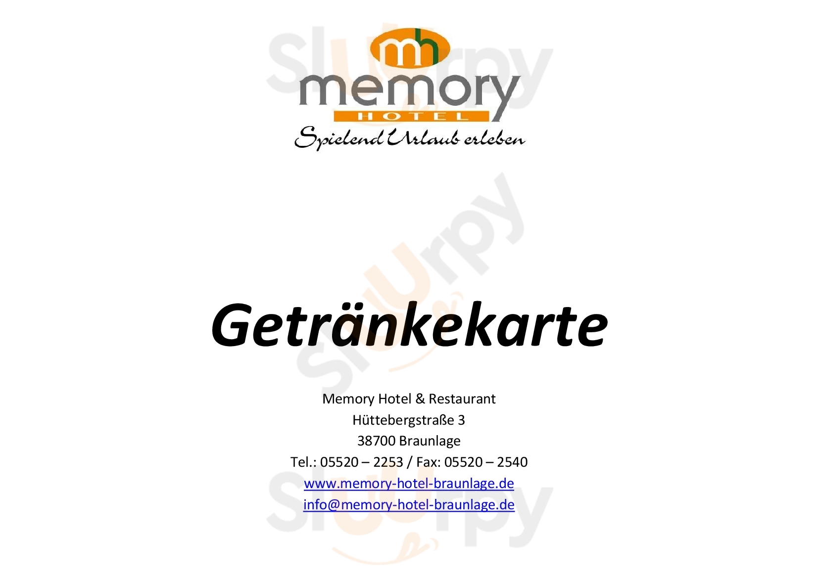 Memory Restaurant Braunlage Menu - 1