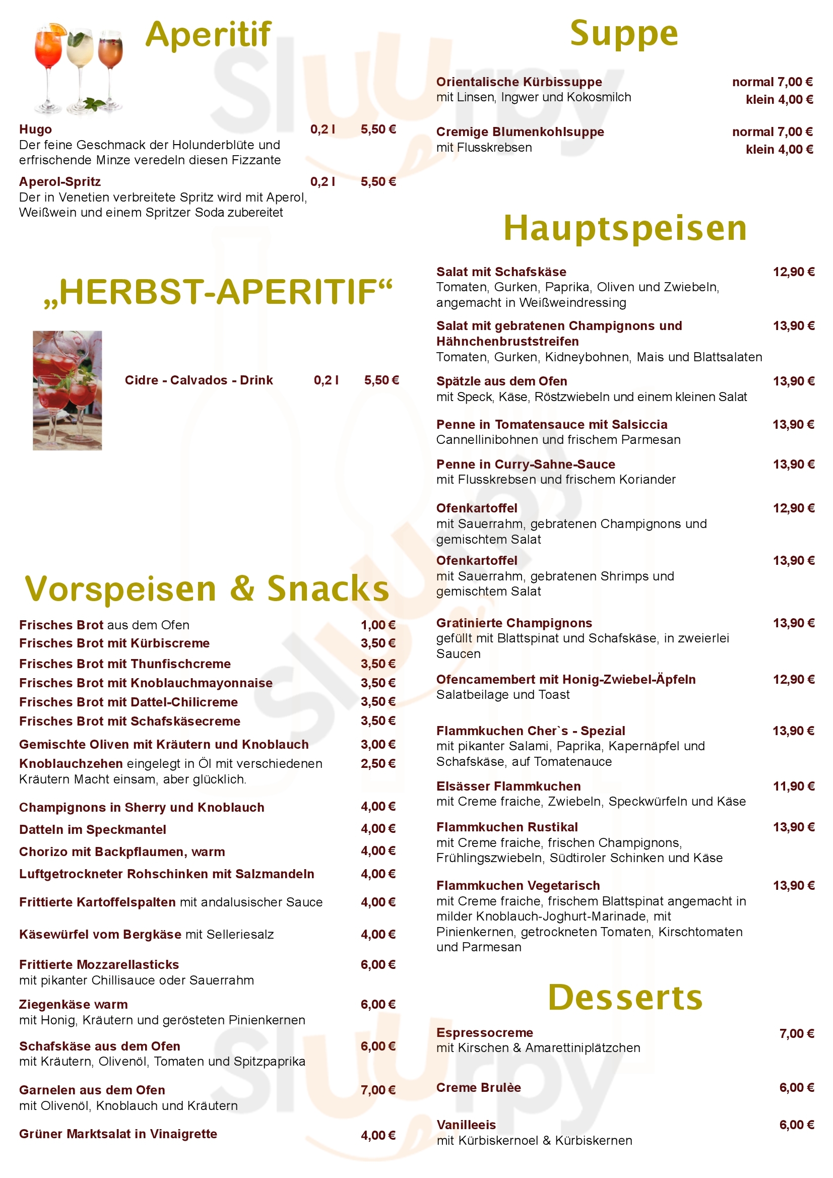 Cher`s Bornheim Menu - 1