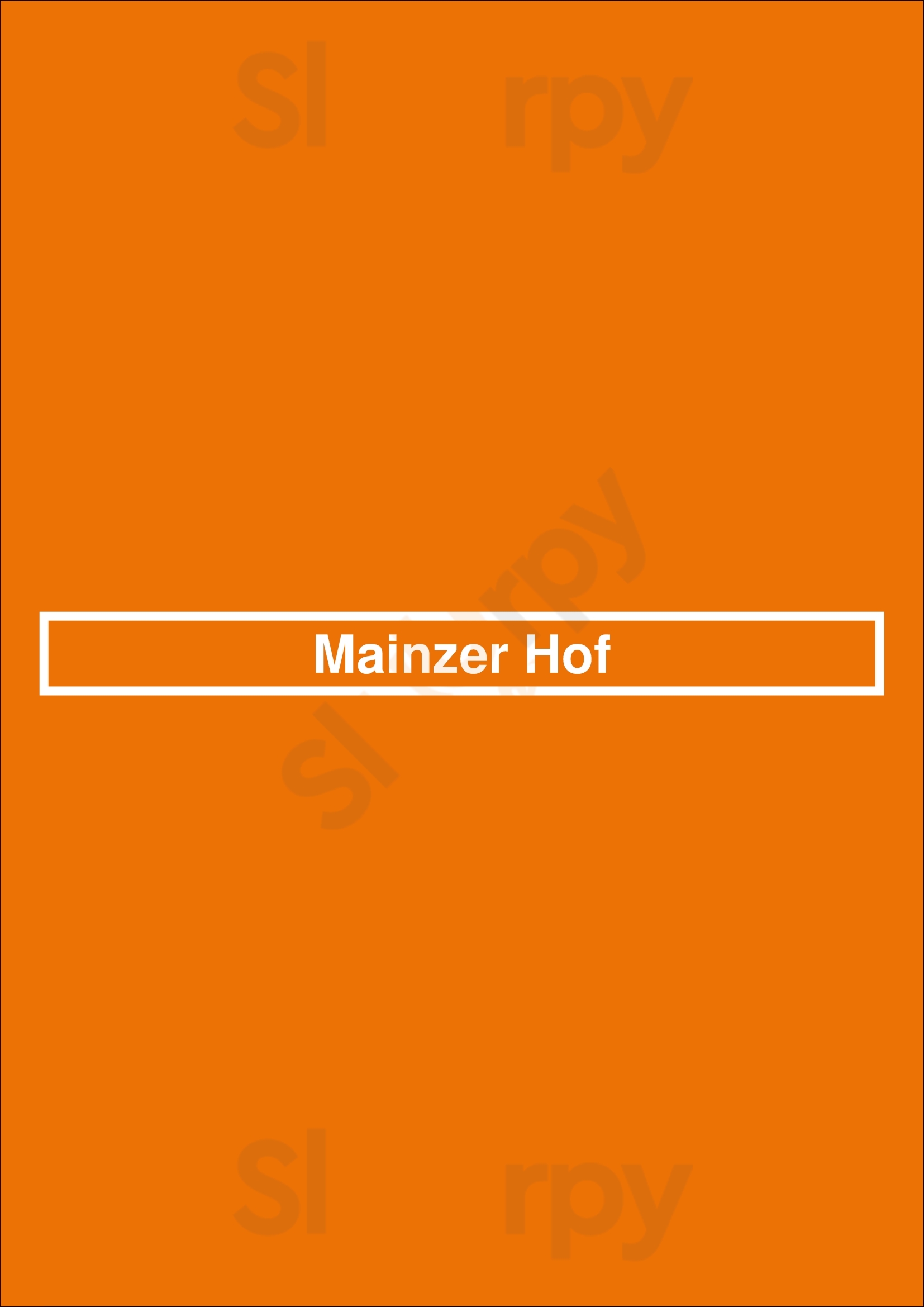 Mainzer Hof Köln Menu - 1