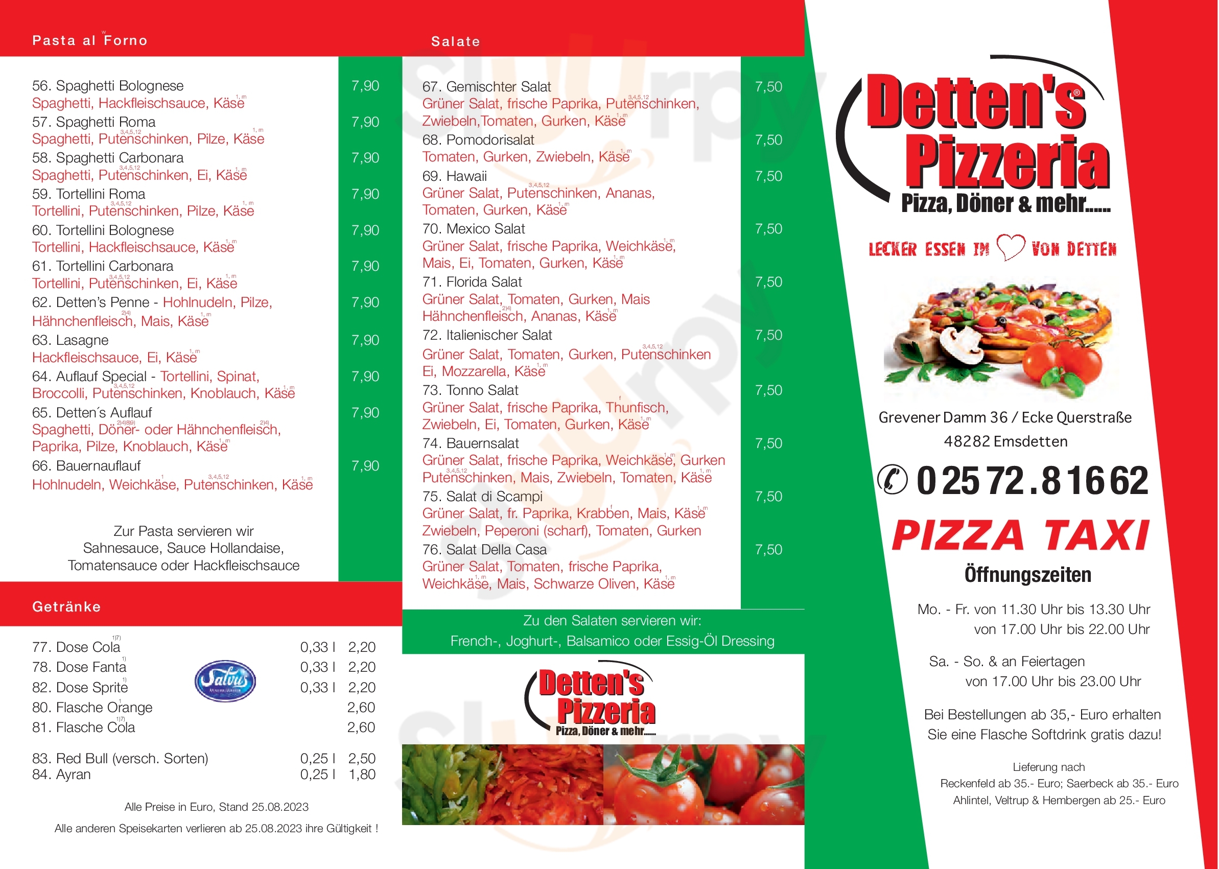 Dettens Pizzeria Emsdetten Menu - 1