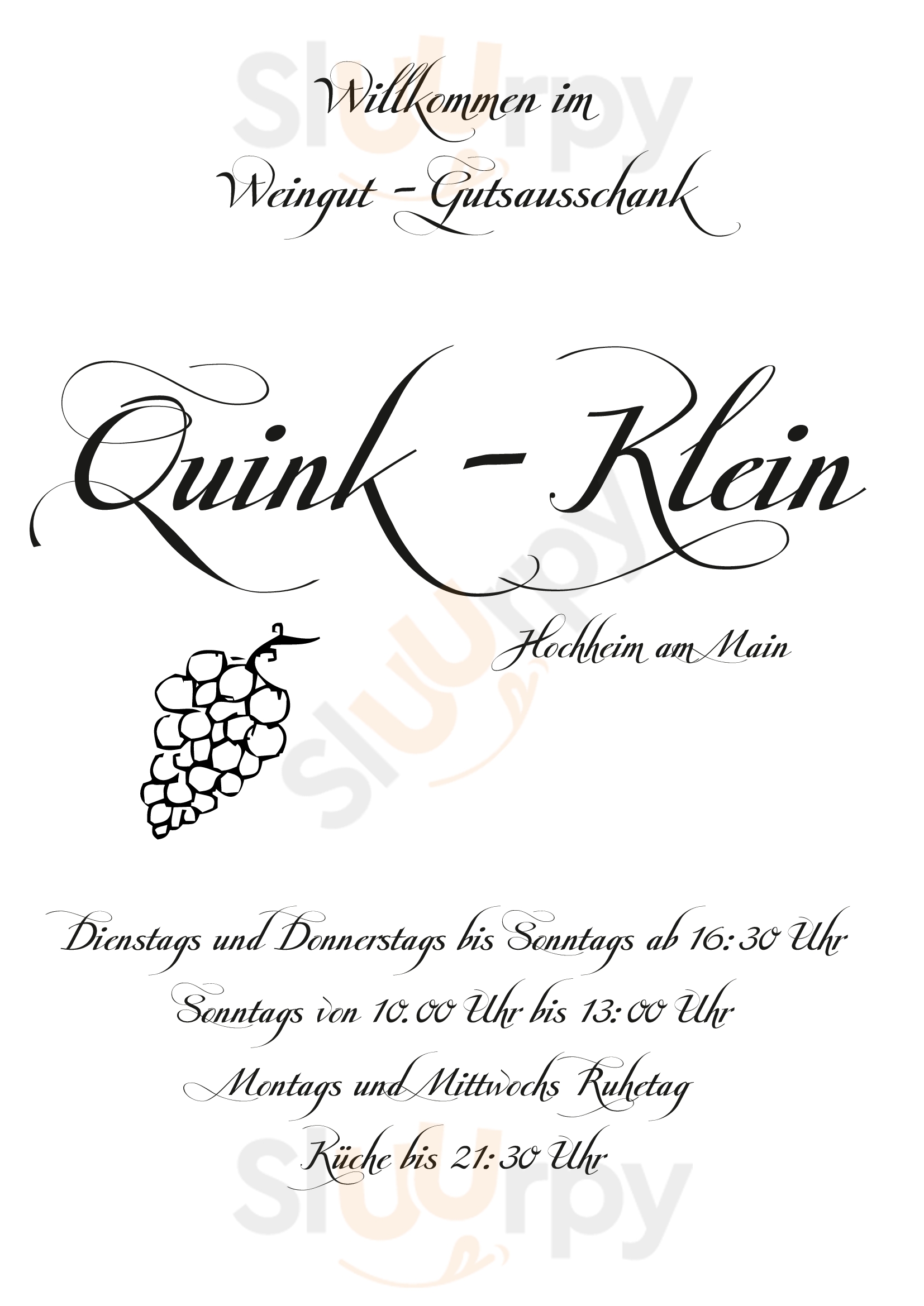 Weingut Quink-klein Hochheim Menu - 1