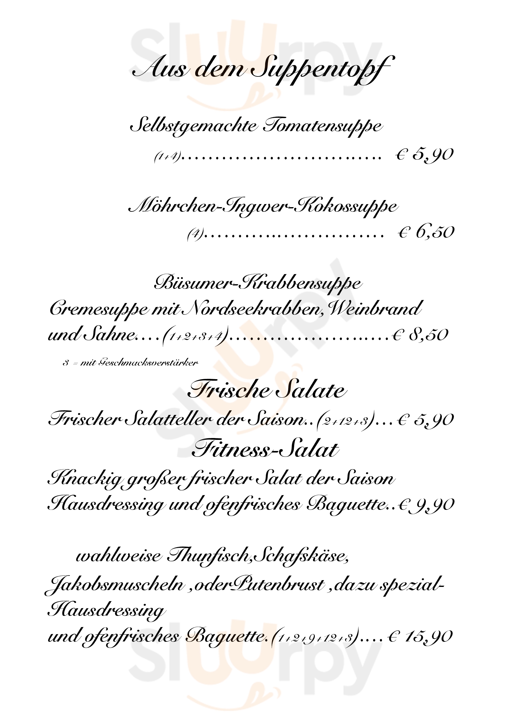 Hotel-restaurant Kappelner Hof Kappeln Menu - 1