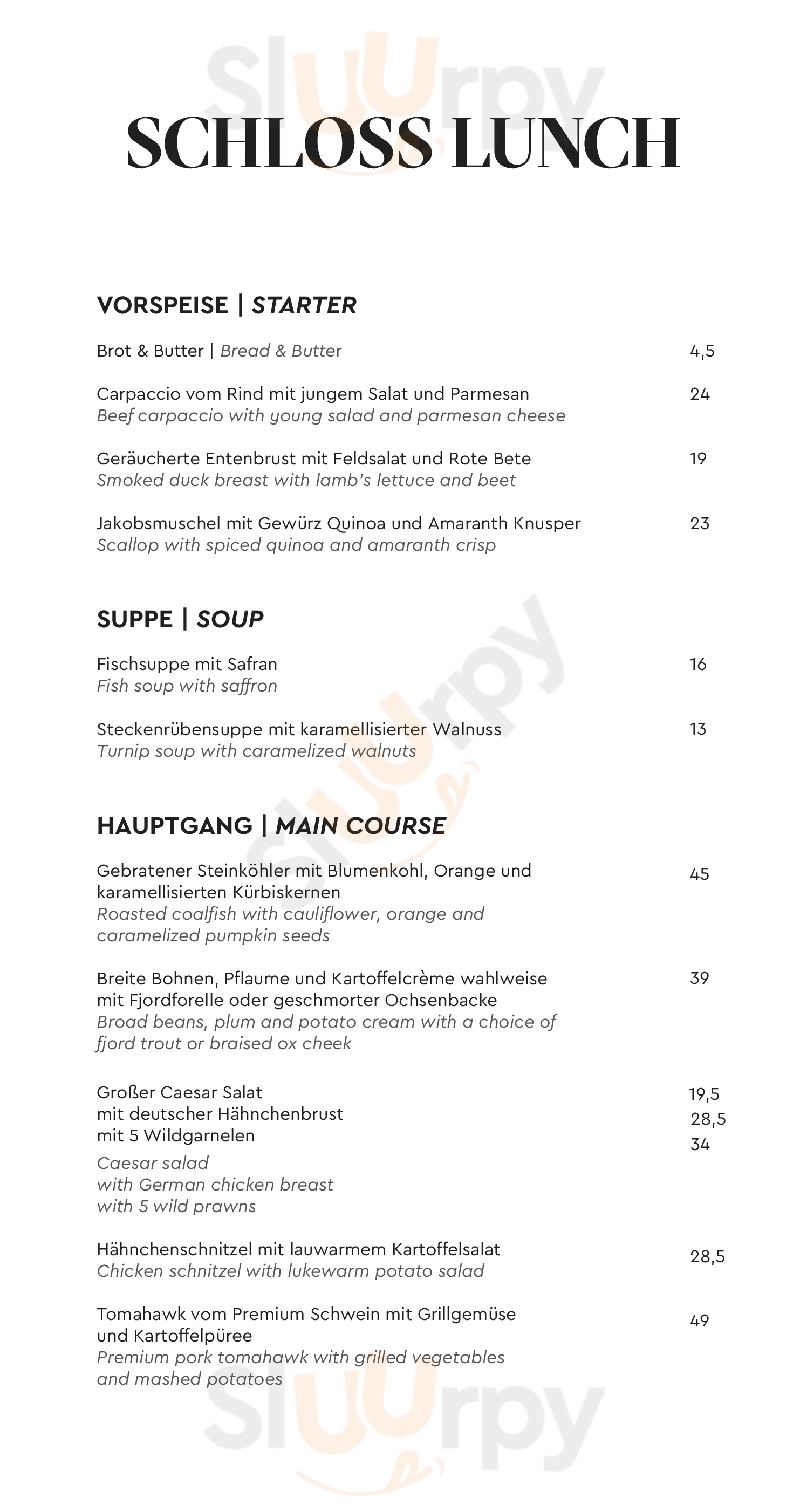 Schlossrestaurant Im Schlosshotel Kronberg Kronberg im Taunus Menu - 1