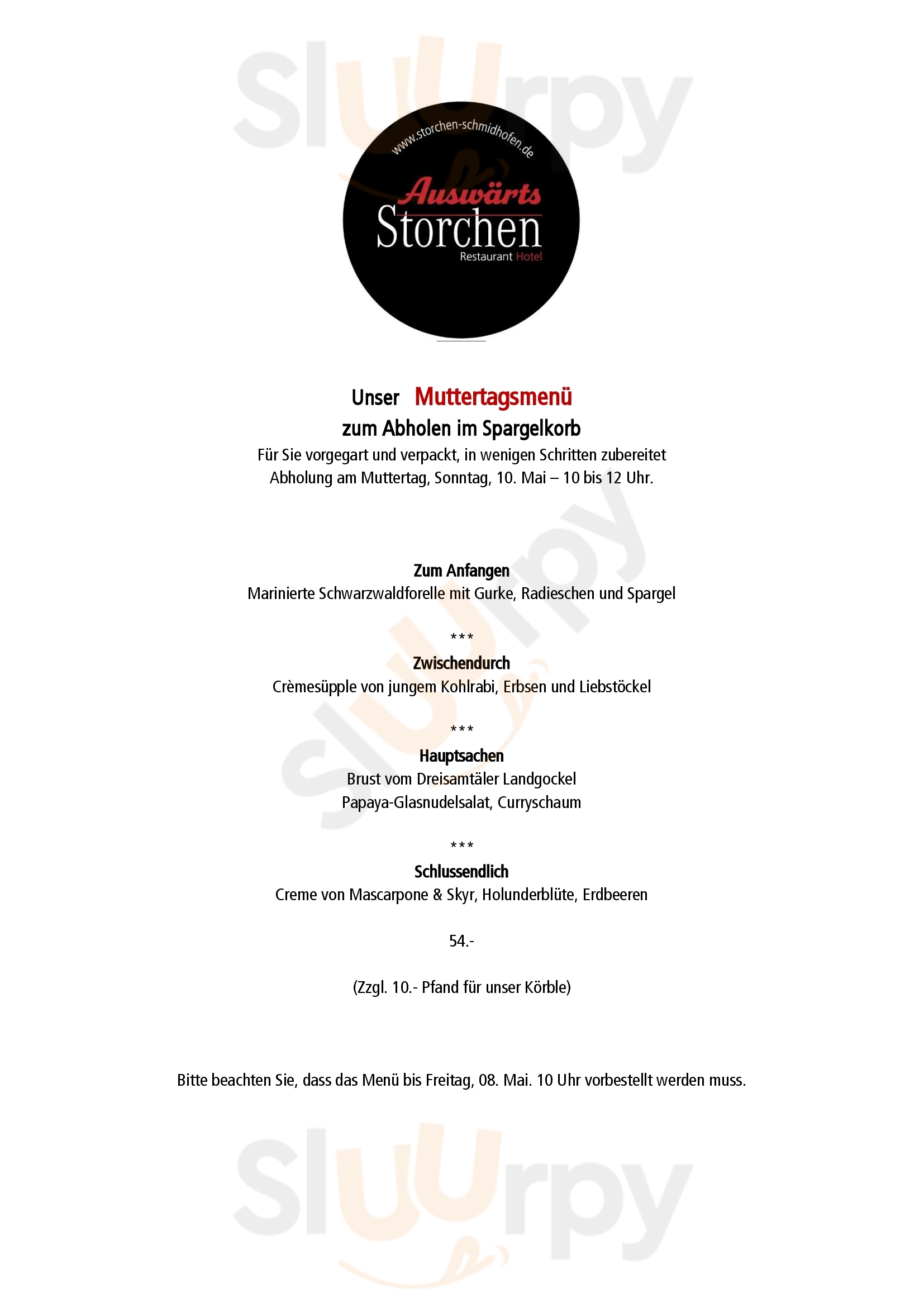 Storchen Restaurant Hotel Bad Krozingen Menu - 1