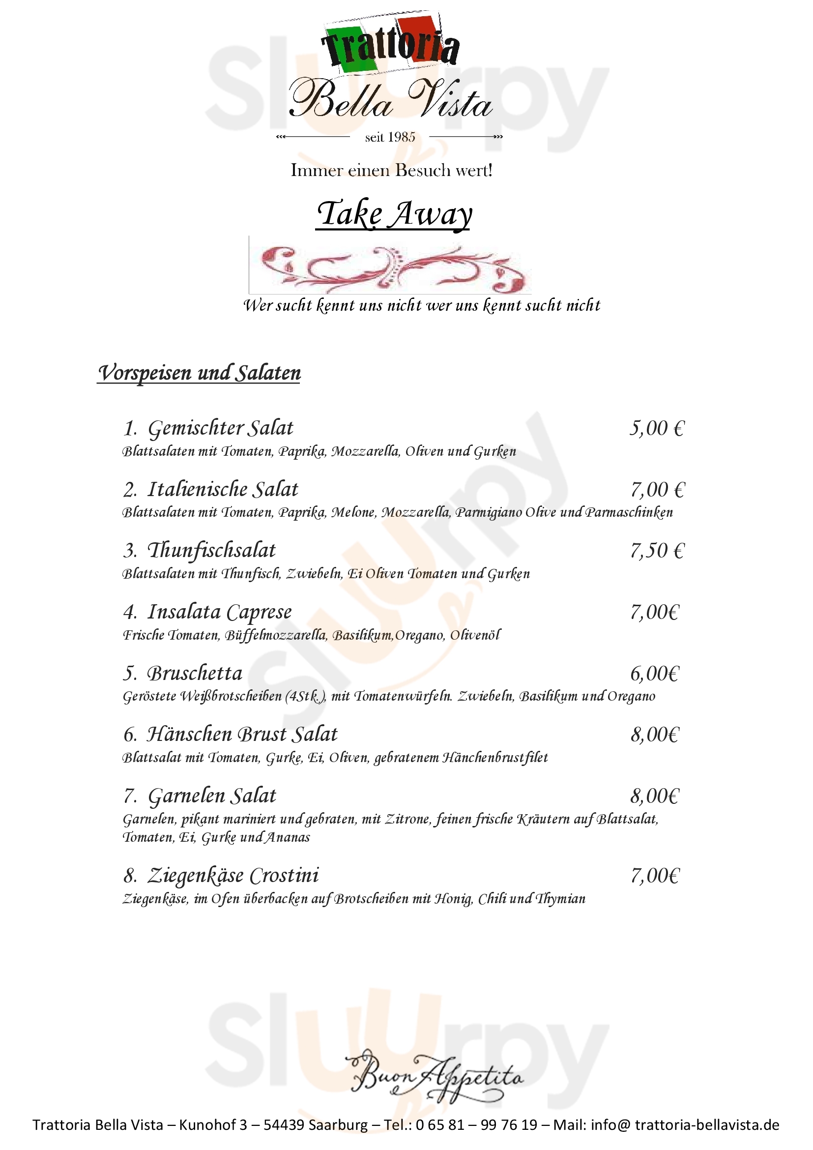 Trattoria Bella Vista Saarburg Menu - 1