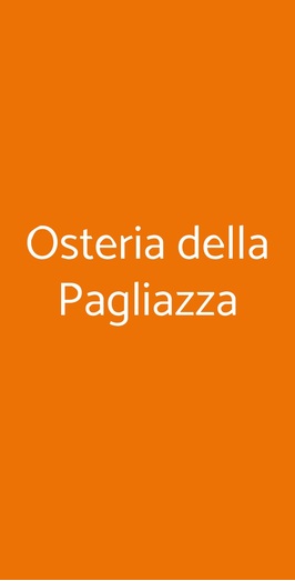 Osteria Pagliazza, Firenze