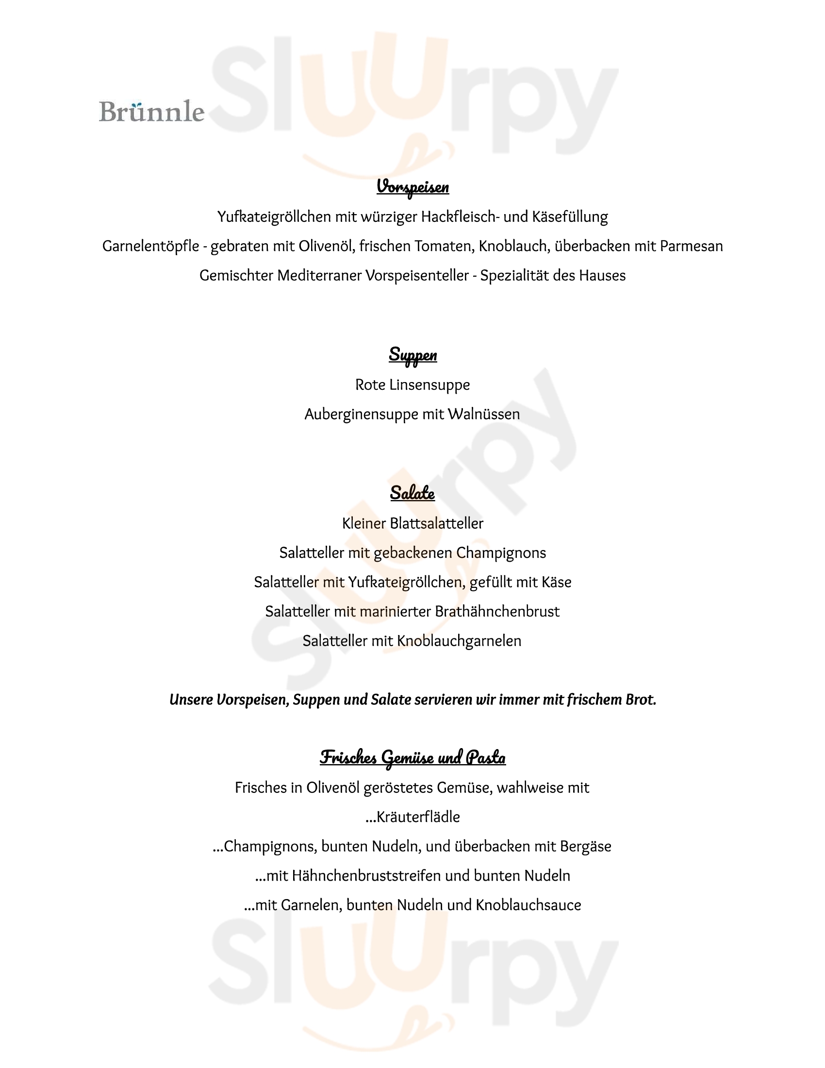 Restaurant Brunnle Tettnang Menu - 1