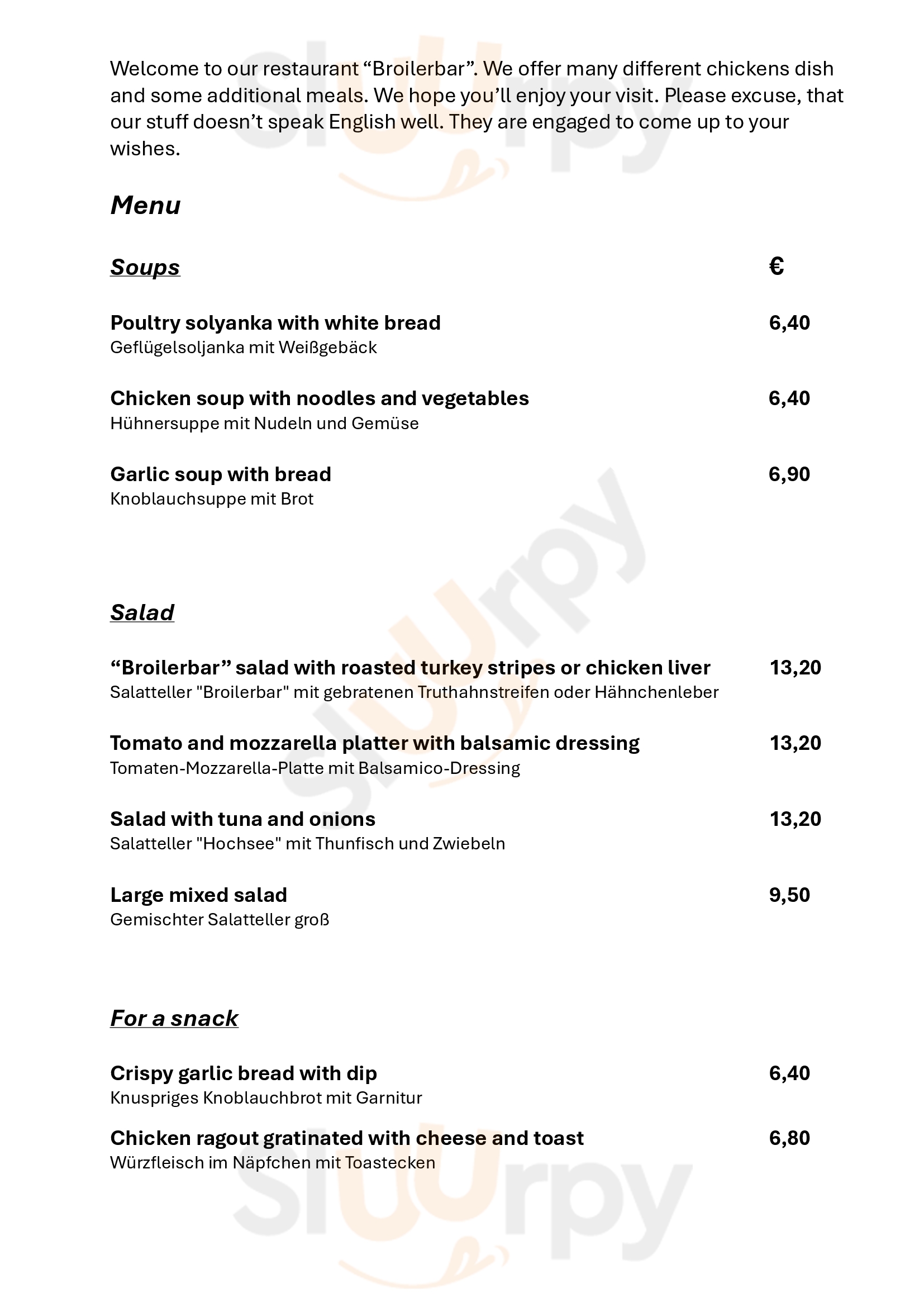 Broilerbar Hoyerswerda Menu - 1