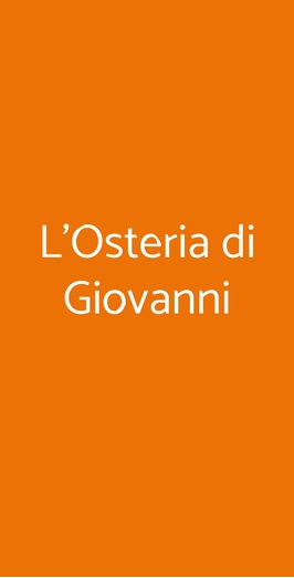 Osteria Di Giovanni, Firenze