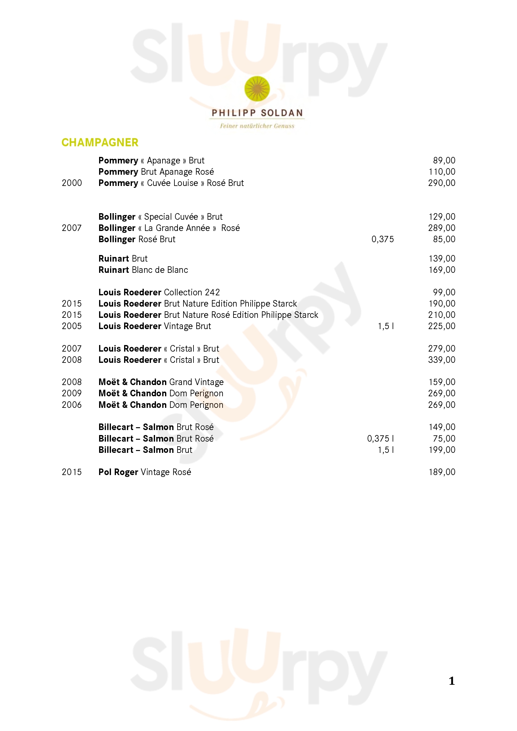 Philipp Soldan Frankenberg Menu - 1