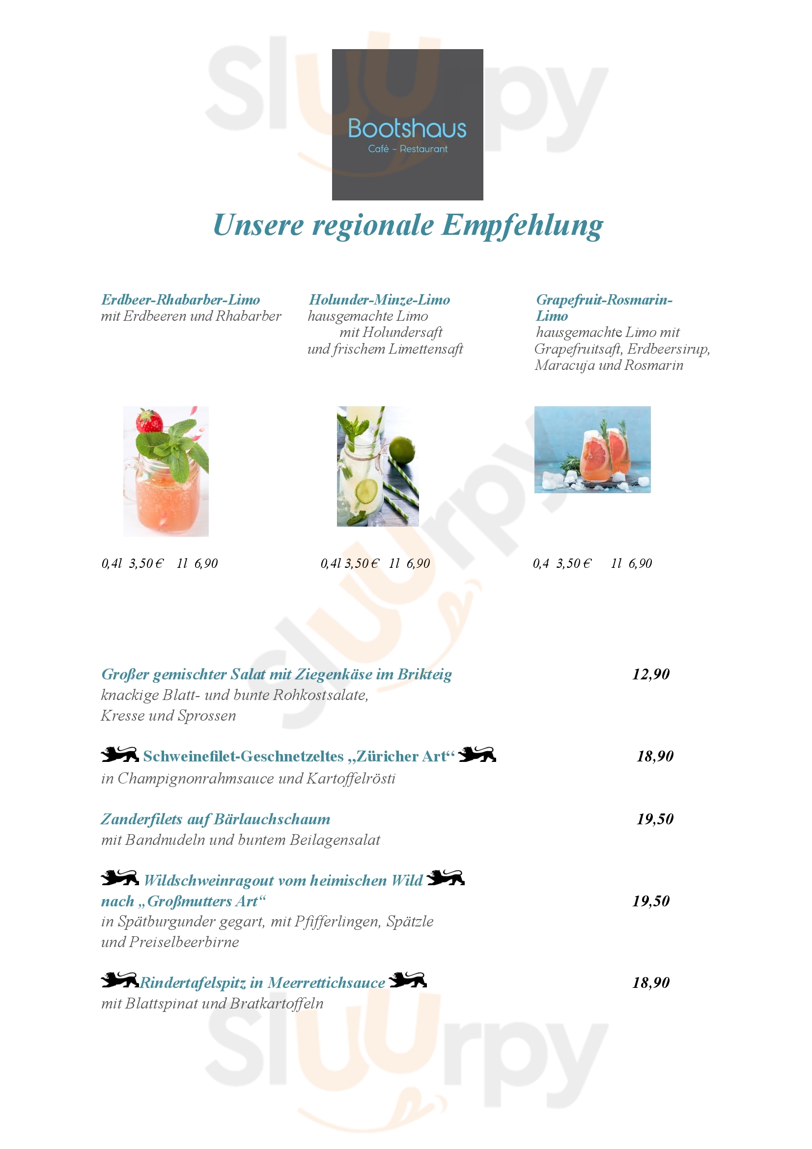 Bootshaus Sigmaringen Sigmaringen Menu - 1