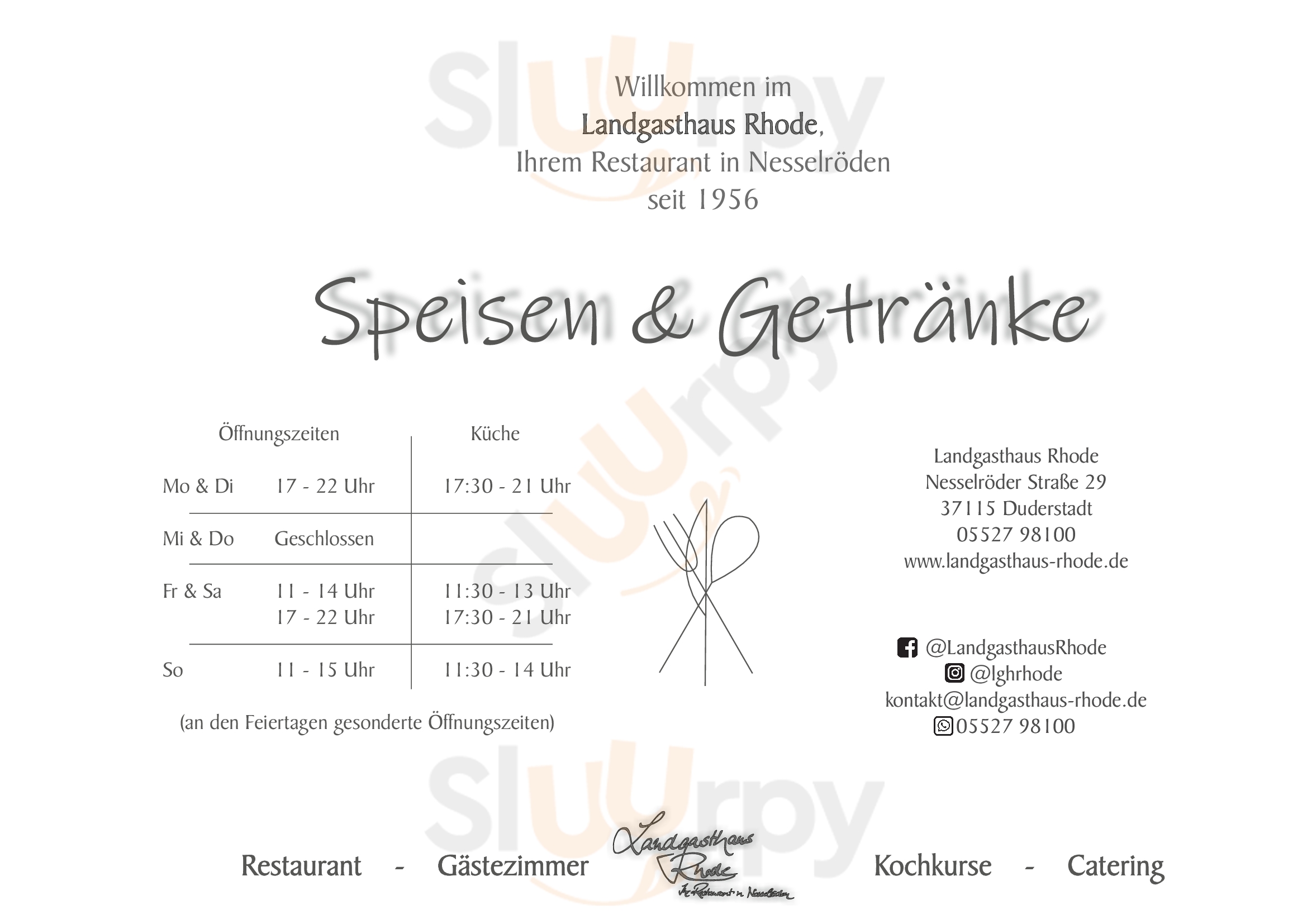 Landgasthaus Rhode Duderstadt Menu - 1