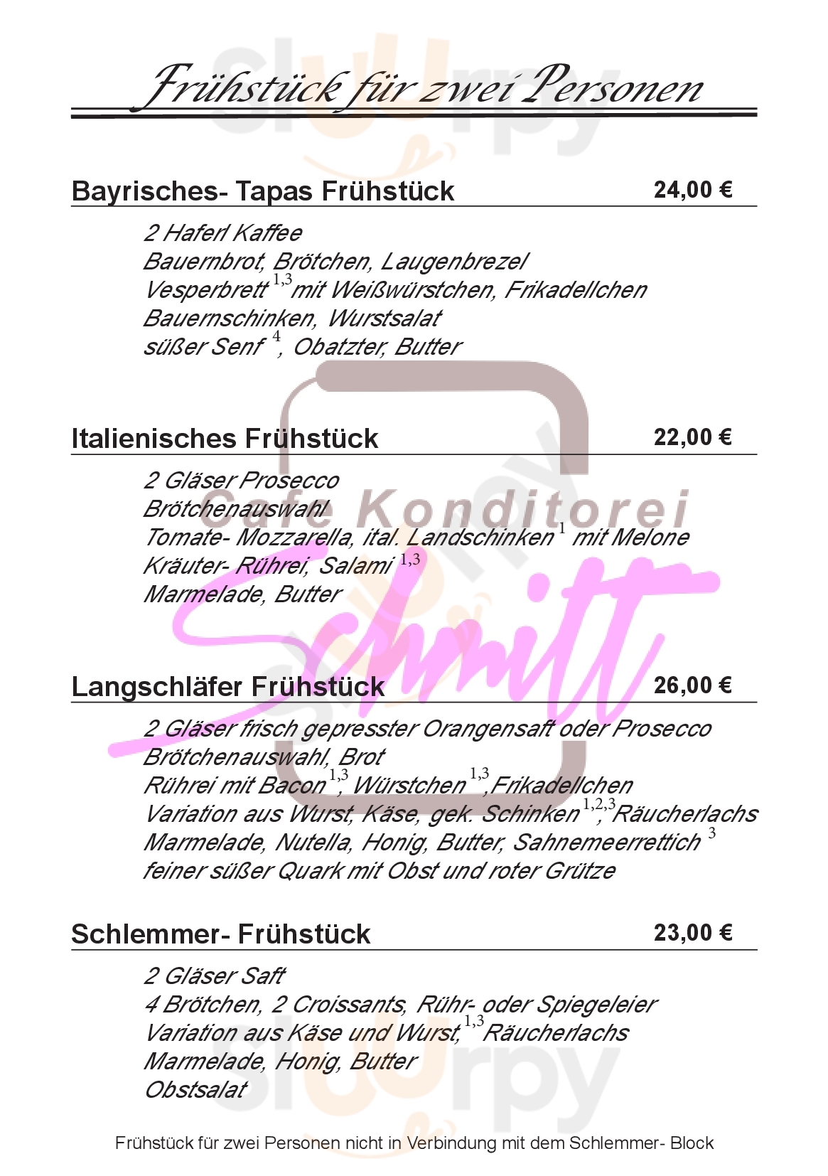 Cafe Konditorei Schmitt Dieburg Menu - 1